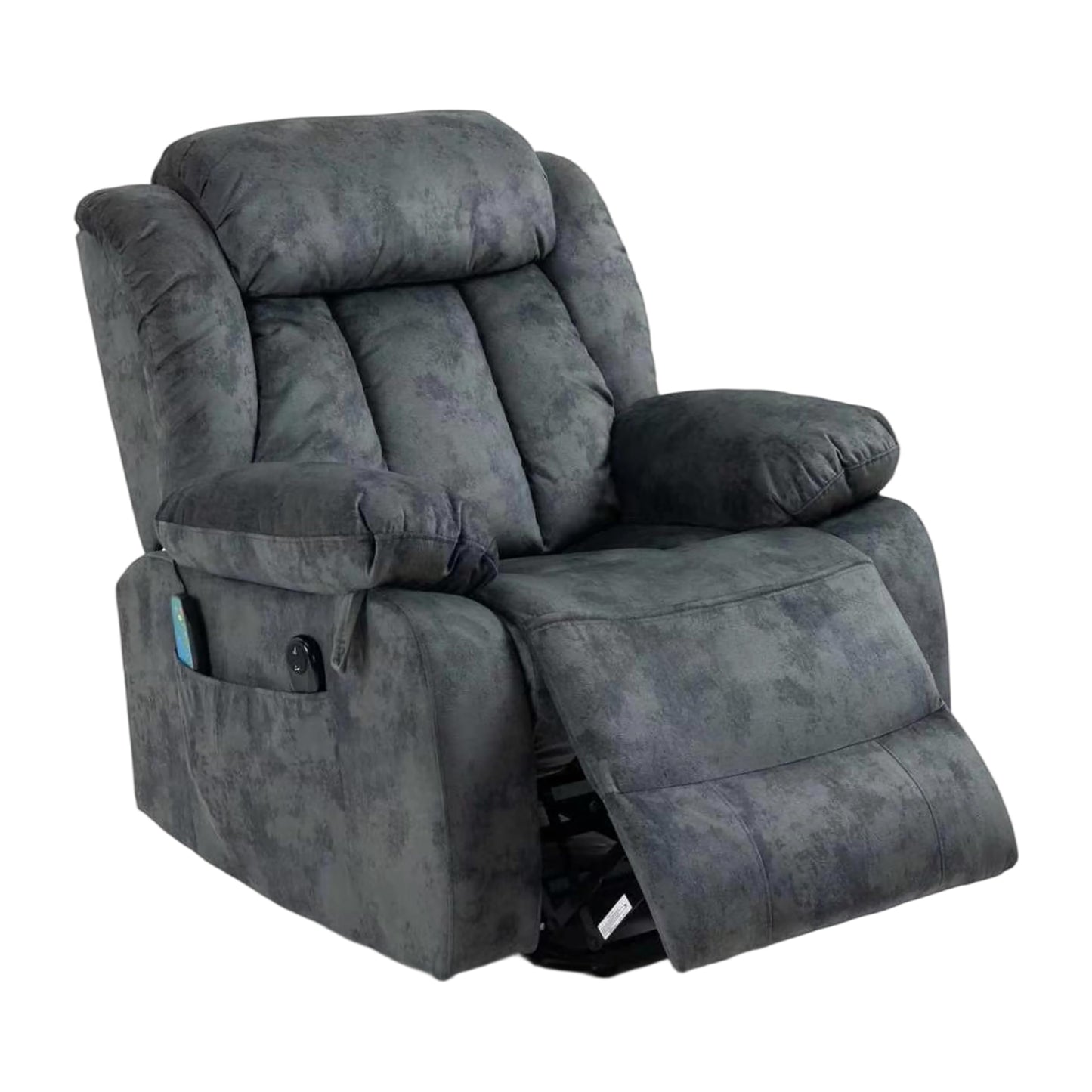 Ball & Cast Lift Recliner Chair with Sides Pockets,Lounge Relax Single Sofa W/Multi-Function Massage and Heat,Glider Reclining Chair W/USB Port &Cup Holders,for Living Room,Grayish Blue