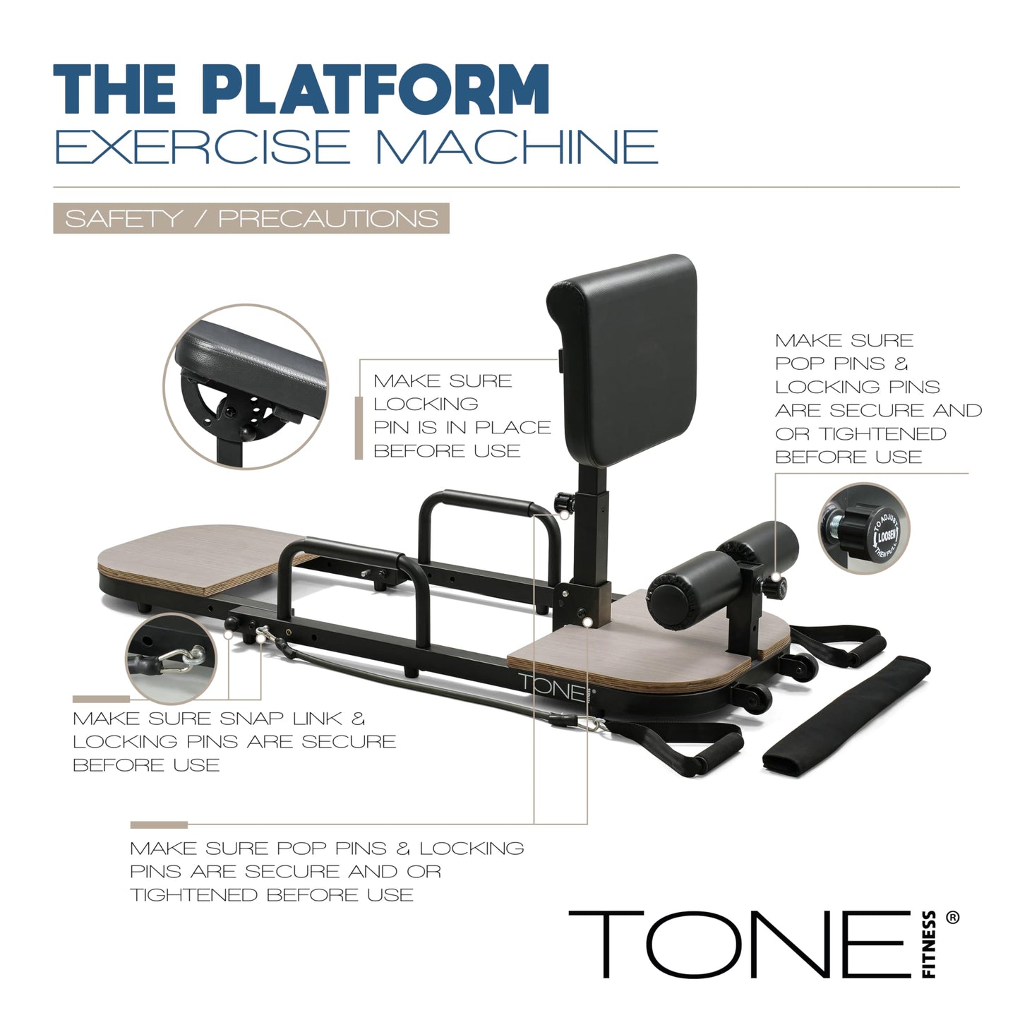 Tone Fitness Foldable Hip Thrust & Glute Exercise Machine | Adjustable Sissy Squat, Core & Leg Trainer | Compact Multi-Purpose Home Gym Equipment | Classic Gray