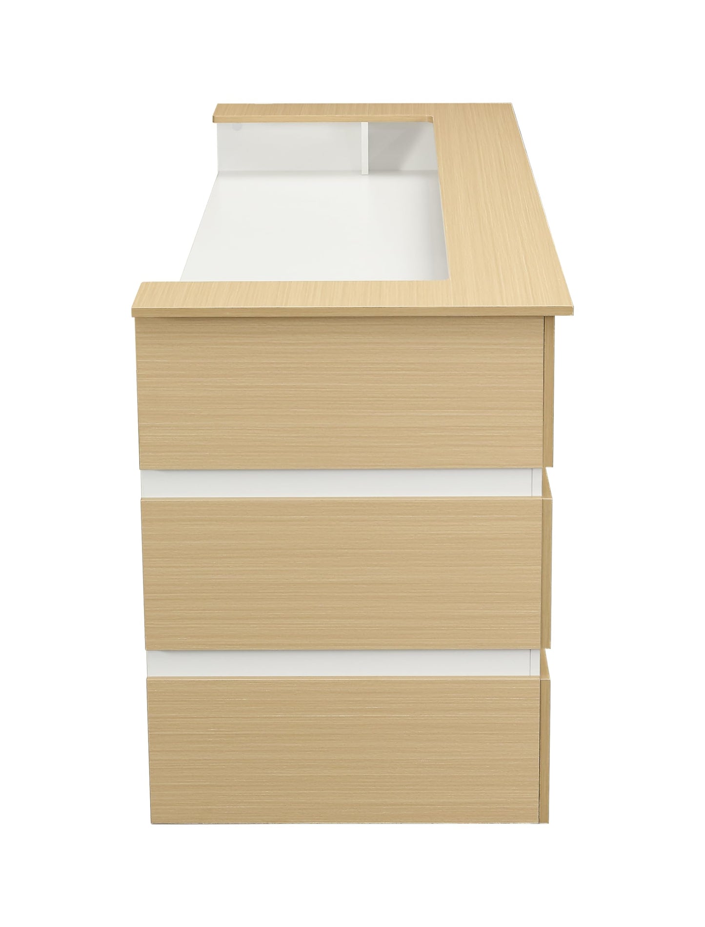 Mares 87" Wood Office Reception Desk Counter & Drawers w/Telescopic Rails & Chrome Handles | Cable Grommet Holes | Option to Add Logo | Front Table Furniture Nail Hair Beauty Salon Spa Restaurant