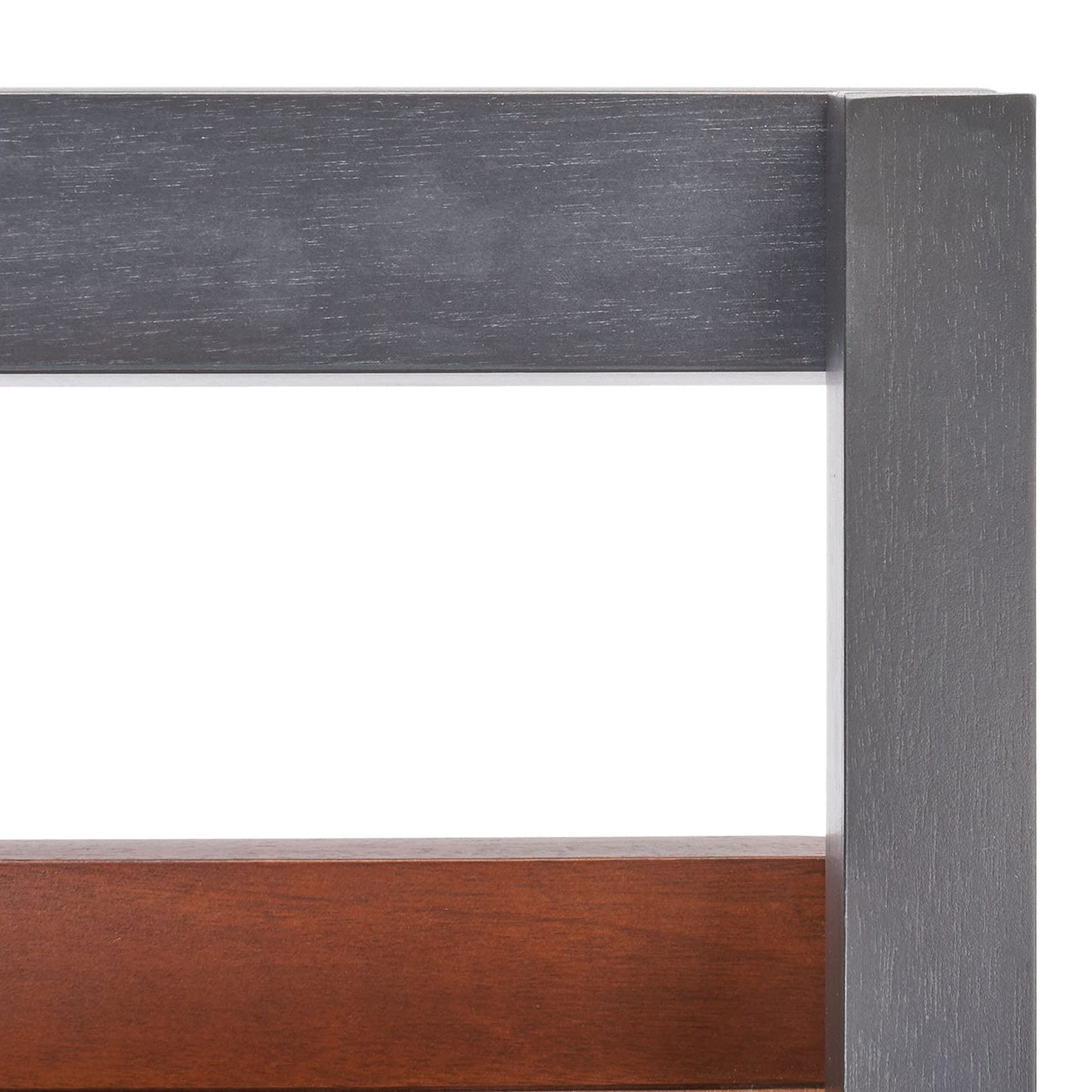 SAFAVIEH Home Collection Lavina Honey Brown/Charcoal 3-Tier 1-Door Leaning Storage Display Shelves Living Room Bedroom Office Etagere