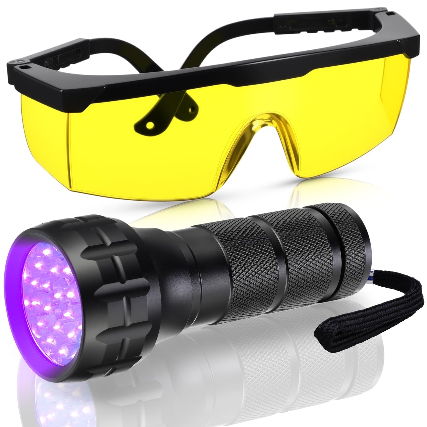 Tellegloww AC Leak Detector Tool Kit - UV Light & Oil Dye Detection, Protective Glasses Included, Model QMF-Tellegloww-1330, Aluminum Alloy/ABS