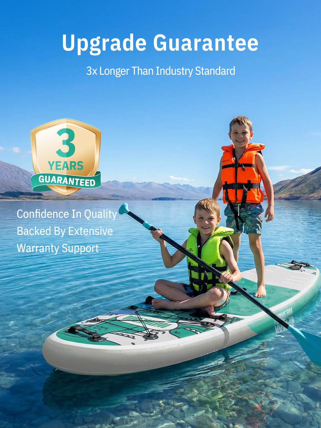 Niphean Inflatable Stand Up Paddle Board with Stabiltrac Fin Design and SUP Accessories, Anti-Slip EVA Deck, 10’6’’ Inflatable Paddle Boards for Adults & Youth of All Skill Levels