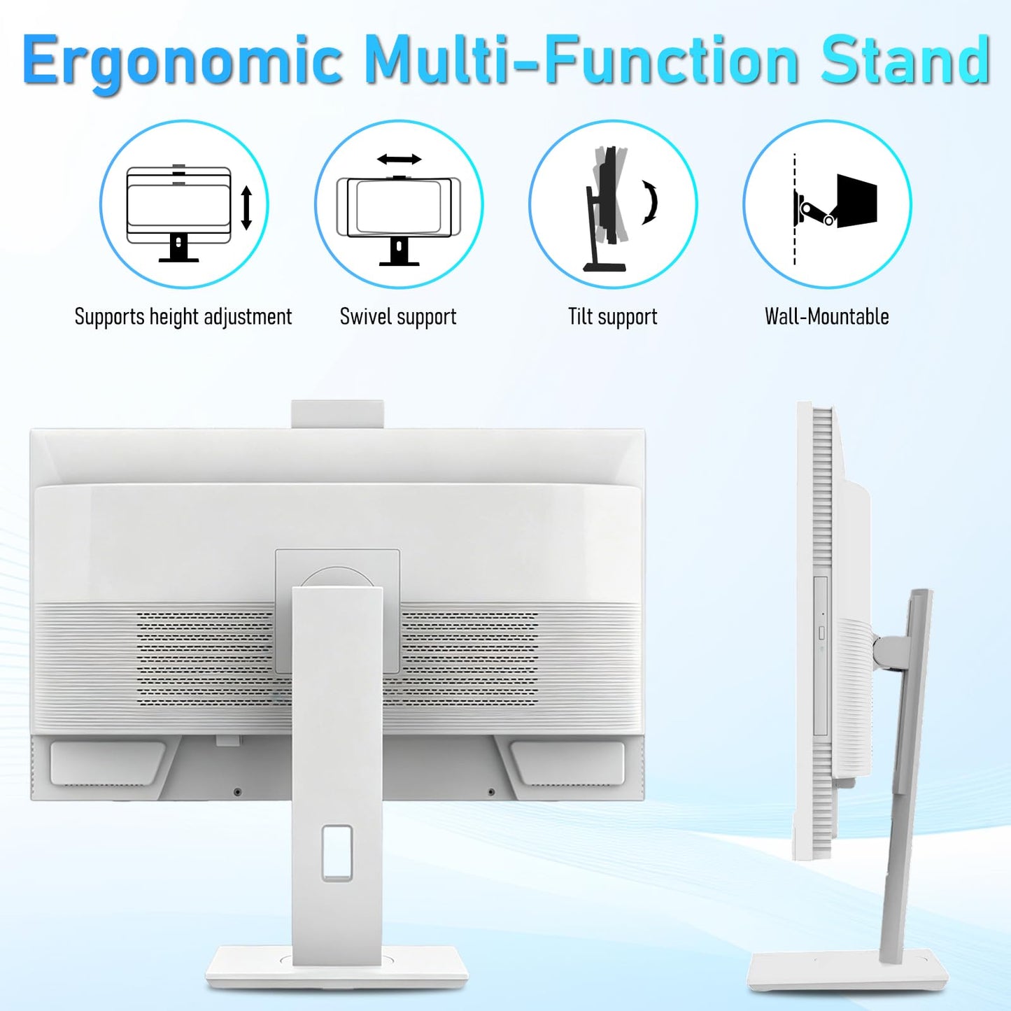 suevery All-in-One Desktop Computer Wi-Fi6 Gaming All in One Business PC White Business AIO Home Office Includes Keyboard & Mouse (I5-32G-1TB)