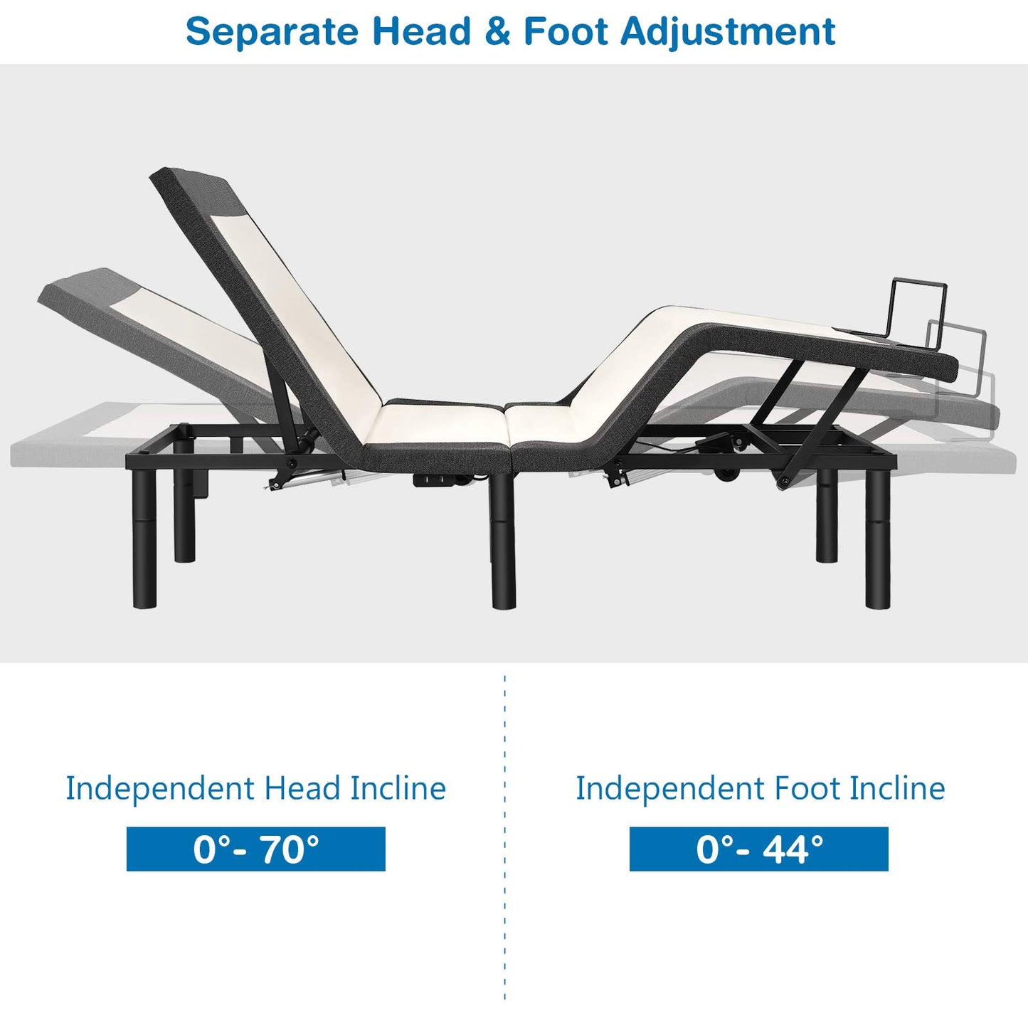 Giantex Adjustable Bed Base with Remote, Zero Gravity Electric Adjustable Bed w/Head and Foot Incline, Vibration Massage, USB Ports, Under-Bed Nightlight, Preset & Memory Positions (Twin-XL)