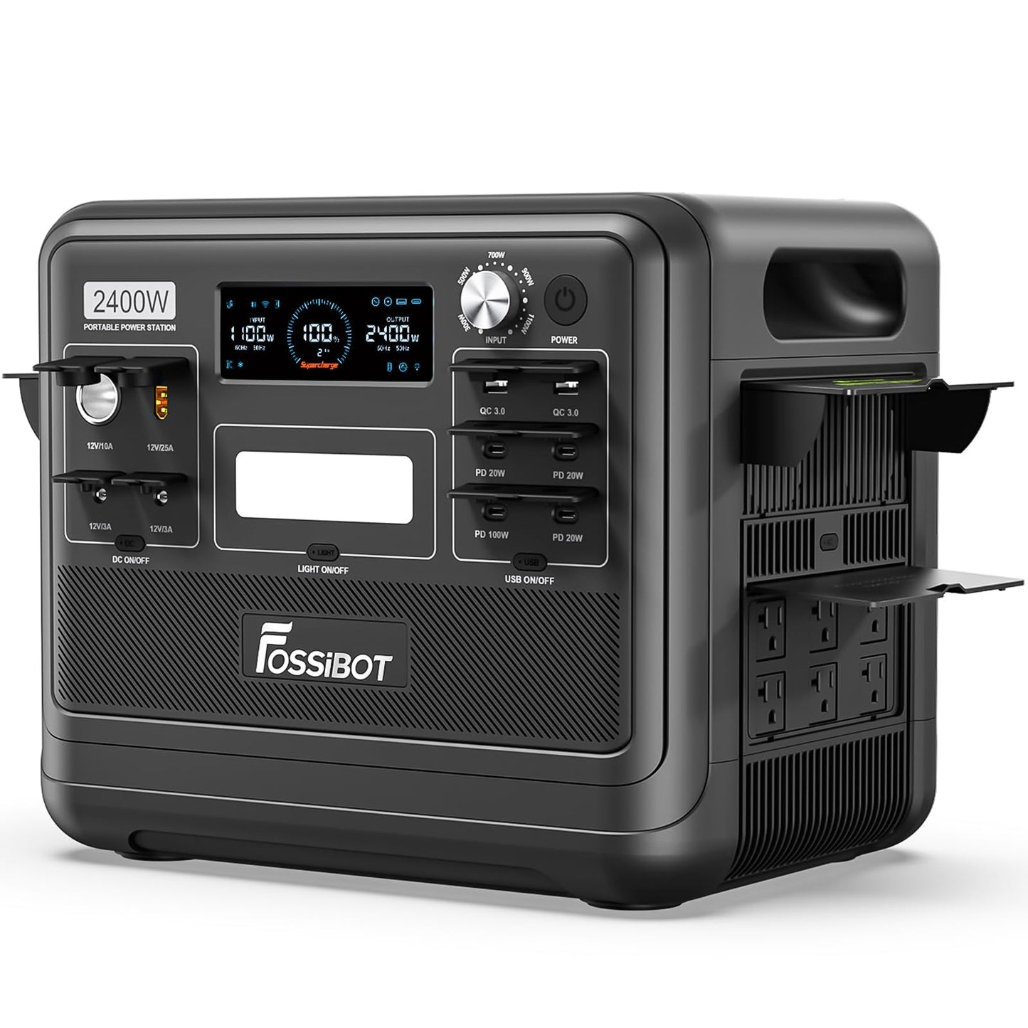 FOSSiBOT F2400 Solar Generator, 2400W 2048Wh, Black for RV
