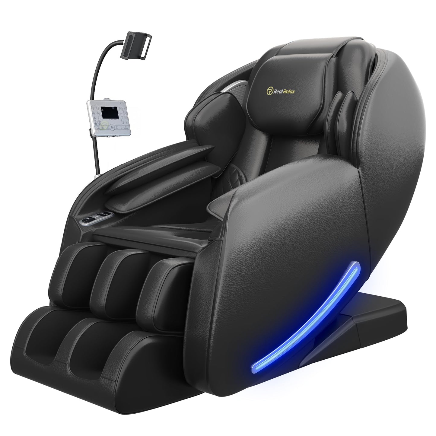 Real Relax Massage Chair Full Body with Unique Phone Controller, Zero Gravity 3D SL-Track Recliner with APP Control, Child Lock,Pause Button, Favor-06, Black