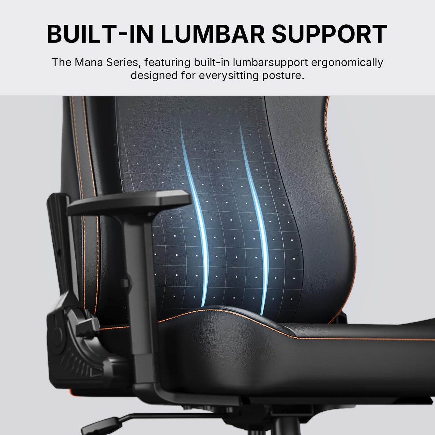 Anda Seat MANA Gaming Chair for Adults - Ergonomic Black Leather Game Chairs with Adjustable Armrest, Comfortable Office Chair with Lumbar Support, Heavy Duty Wide Computer Seat for Home & Work