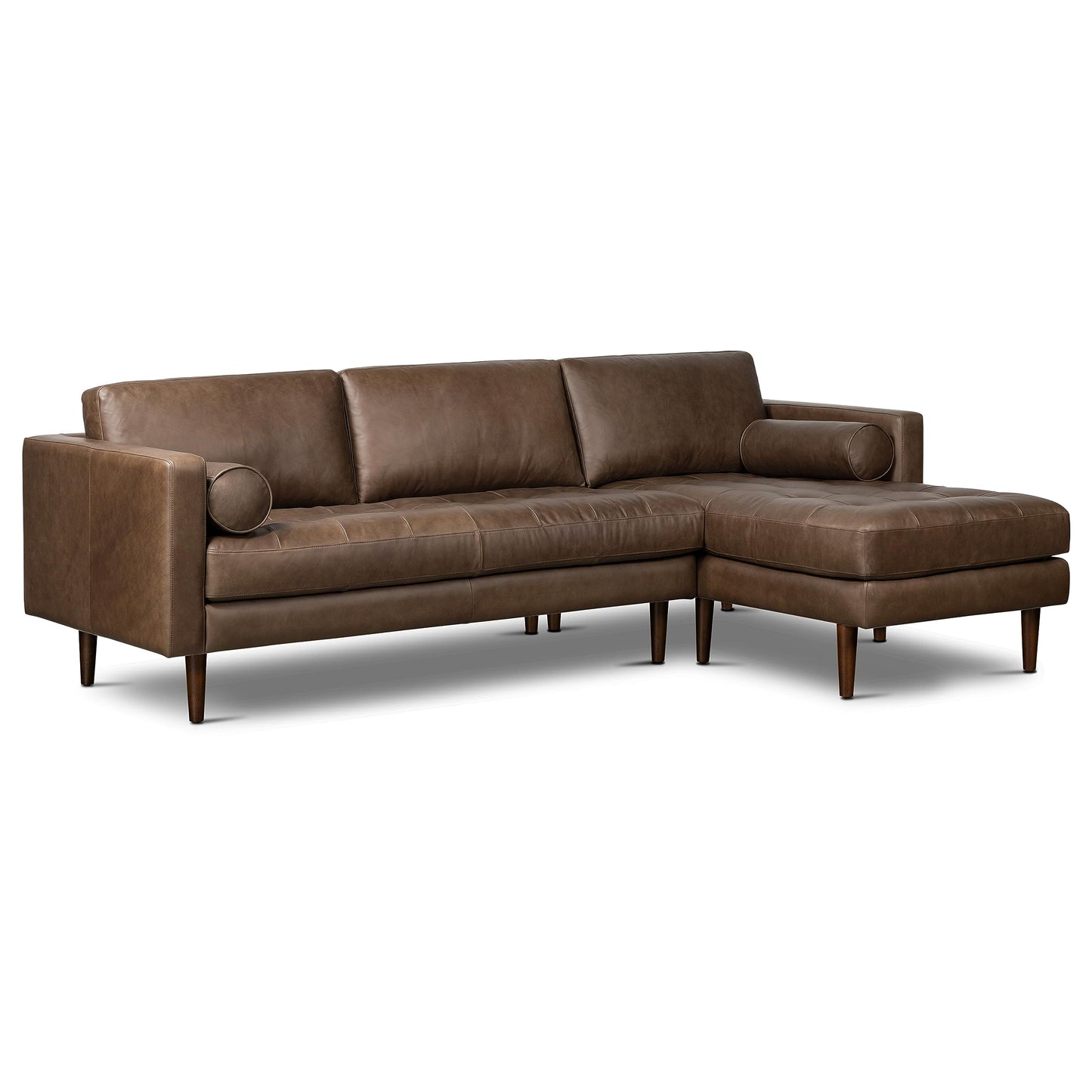 Poly & BARK Napa Right-Facing Sectional Sofa in Cocoa Brown