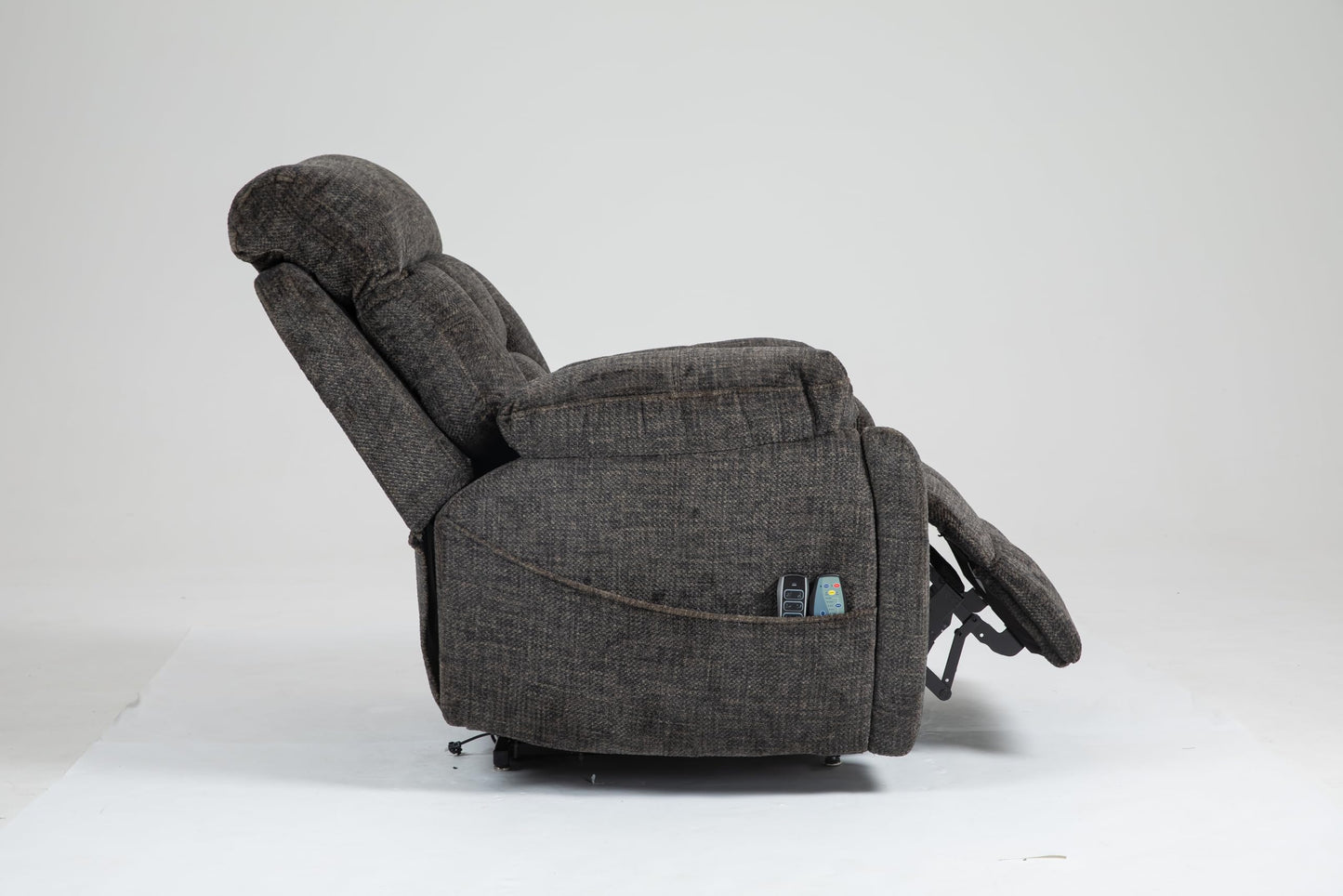 Oversized Power Lift Recliner Chair with 4 OKIN Motors Electric Lay Flat Reclining Sofa Chair Heat and Massage 180 Degree Velvet Lift Chair for Adults, Dark Brown