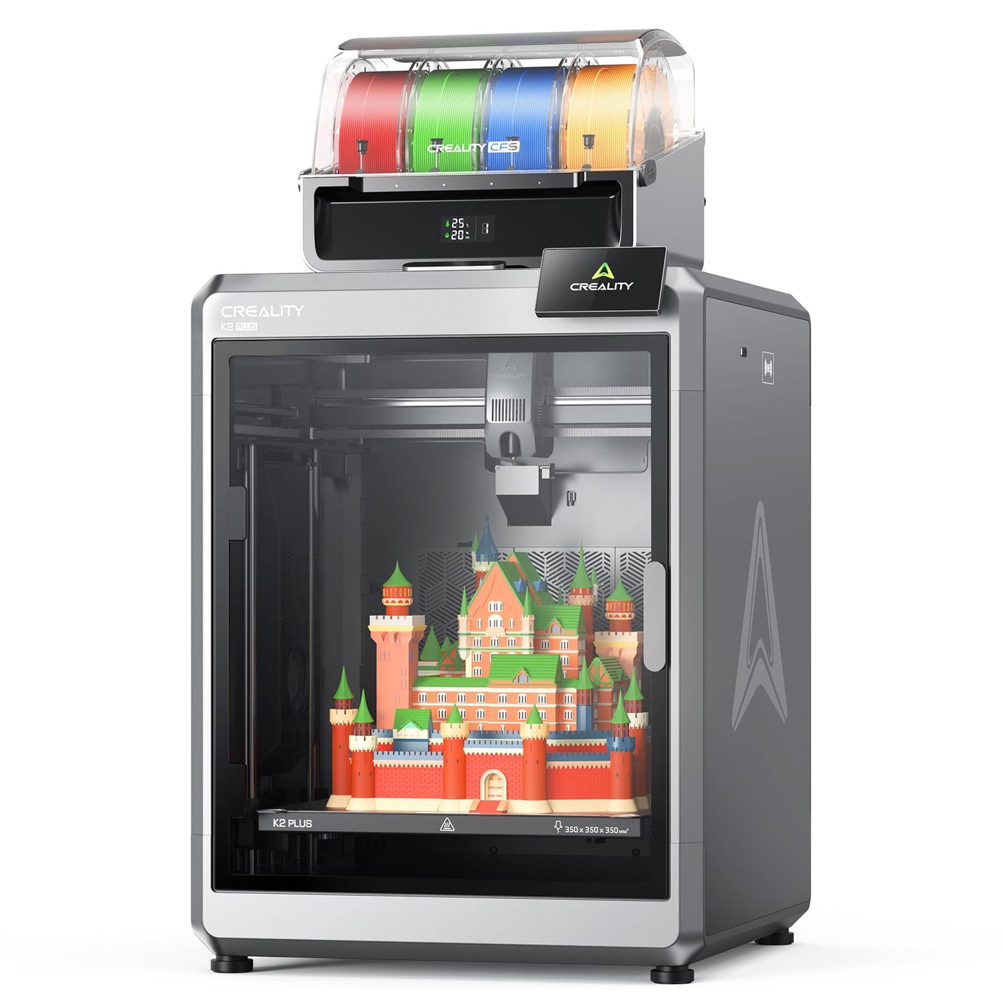 Creality K2 Plus Combo 3D Printer, Multi-Color 3D Printer with CFS, 600mm/s Max High-Speed, Fully Assembled Auto Leveling and Dual AI Camera, 13.78 * 13.78 * 13.78 Inch