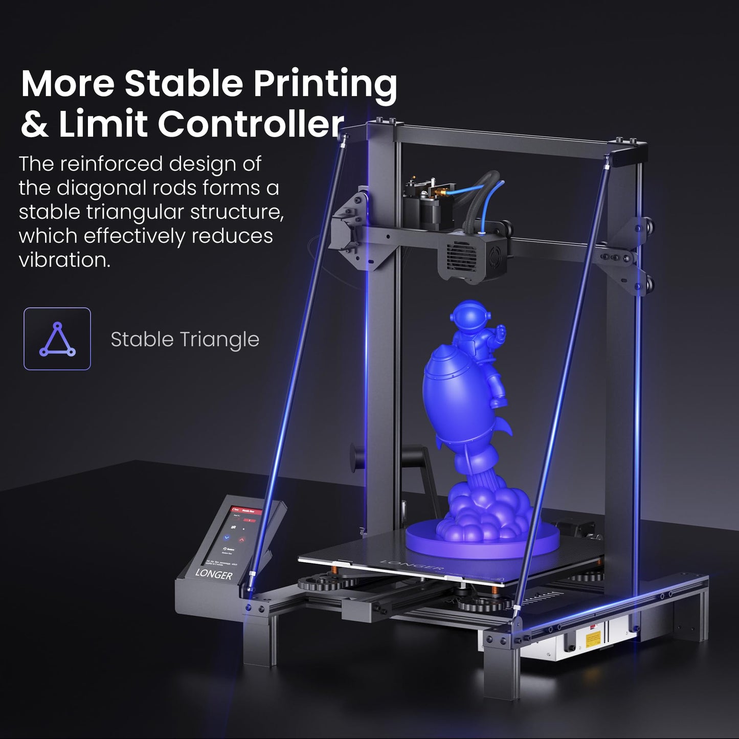 Longer LK5 Pro 3D Printer Fully Open Source Motherboard Upgrade to TMC 2209 4 Silent Driver, DIY for Families and Schools FDM 3D Printers with Large Print Size 11.8x11.8x15.7 Inch, Compatible with PLA
