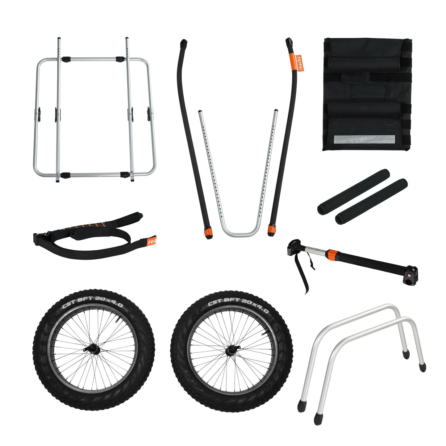 Thule Reacha Sport Beach Bike Trailer - Bike Cargo Trailer - Modular Design for Daily and Recreation use - Lightweight Aluminum Frame - 77lb Capacity - Adjustable towbar to Pull Gear up to 15ft Long