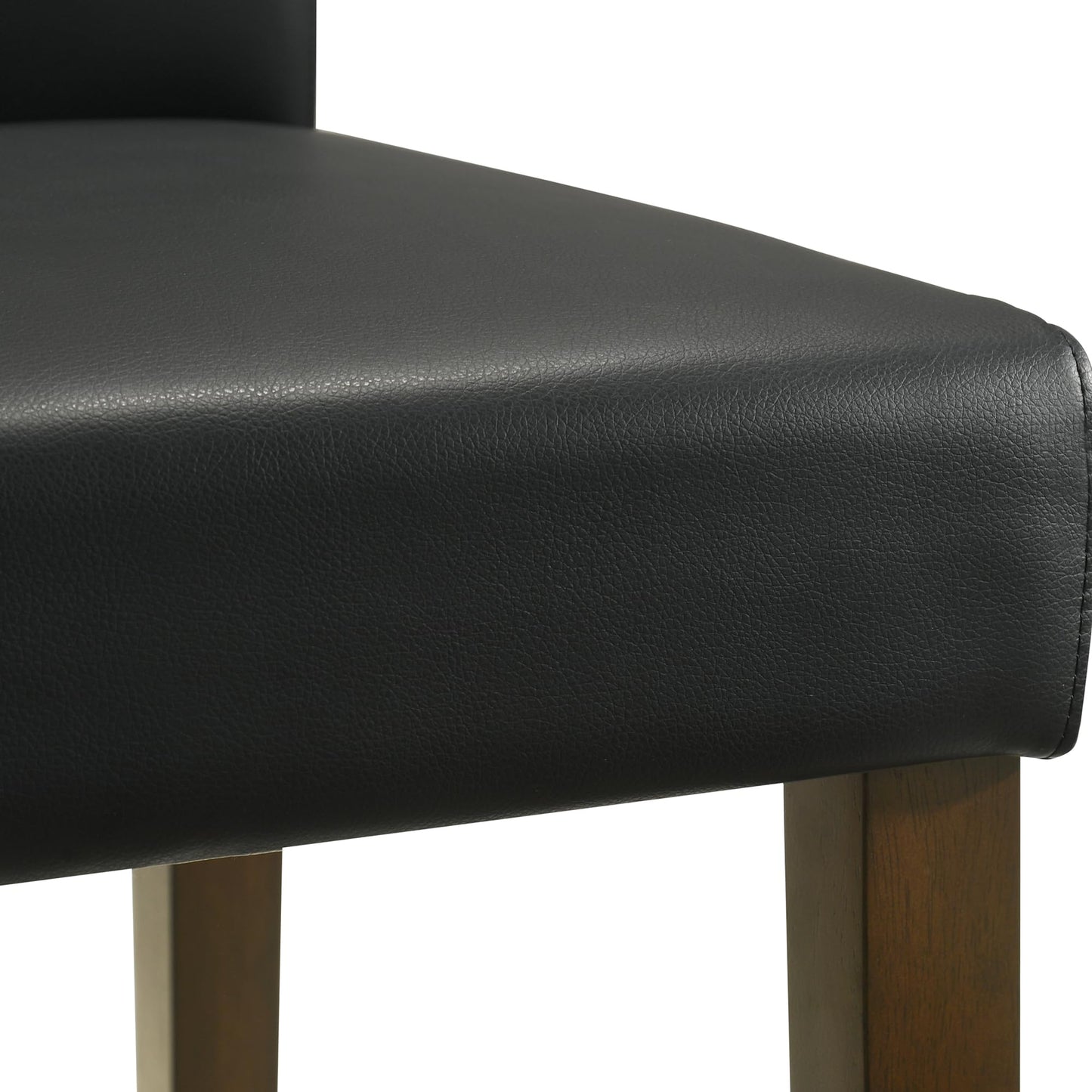 CHITA Counter Height Bar Stools Set of 3, 27" H Seat Height Upholstered Barstools, PU Leather in Black