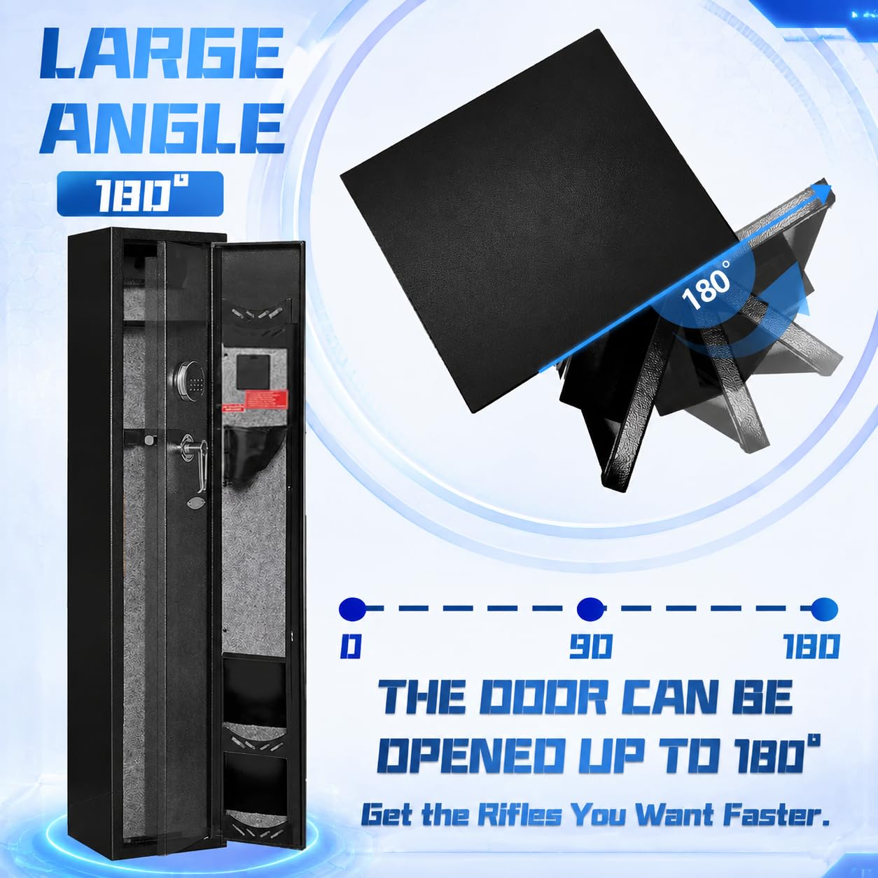 For Home Defense & Hunters: KAER 2-3 Gun Safe – Quick Digital Access, Fits Rifles & Pistols, Secure Storage for Bedroom, Garage, Living Room