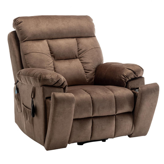 RHHVVR Oversized Lift Recliner Chairs for Big and Tall Adults, 26-inch Extra Wide Power Chair with Massage and Heating, Large Lay Flat Electric Recliner Sofa Chair, Coffee