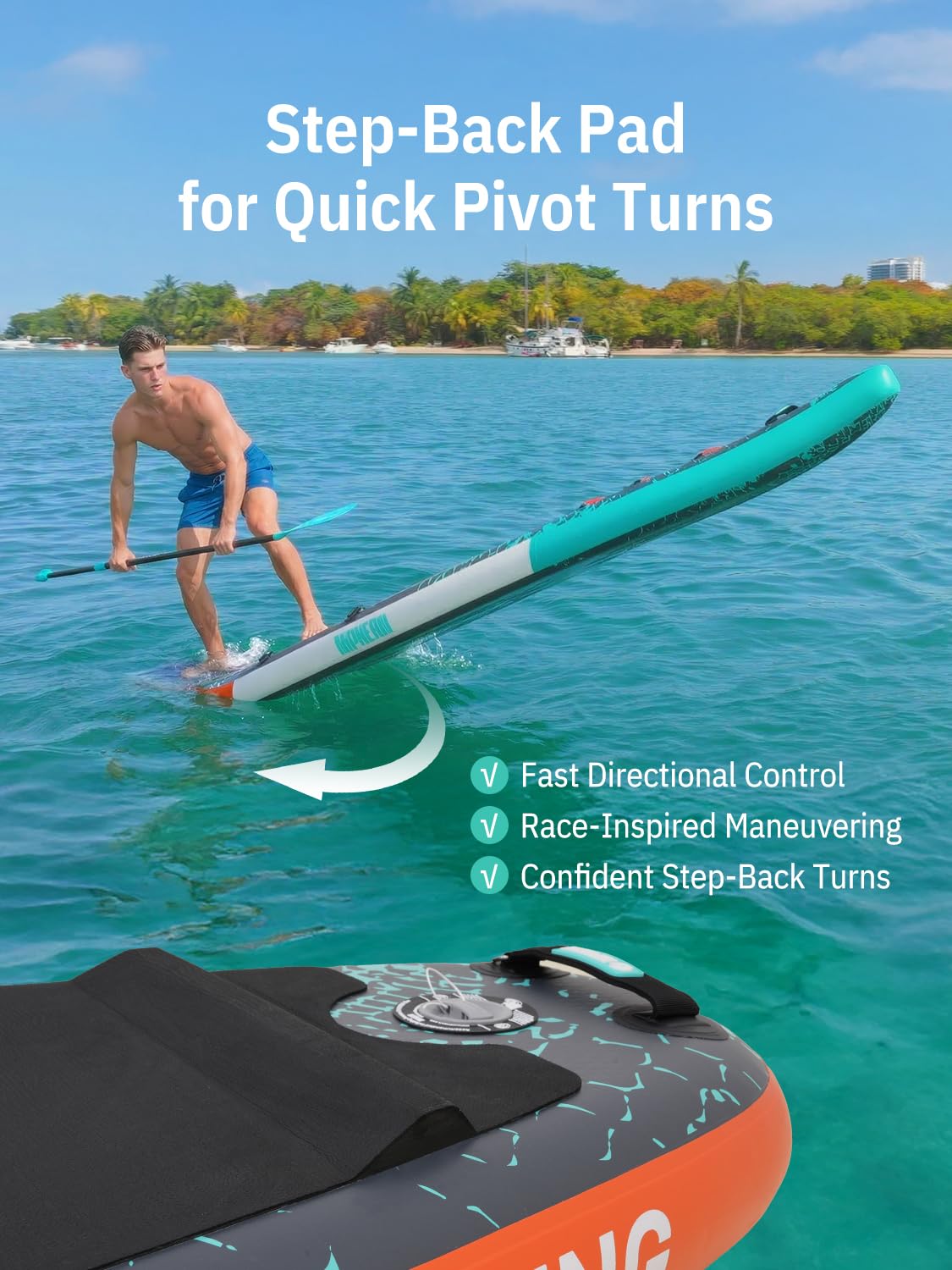 Niphean 12'6" Paddle Board, 550LB Capacity Touring Inflatable Paddle Board with Complete SUP Accessories& Kick Pad, Stable Stand up Paddle Board for Adults & Youth Racing Surfing (Beginner Friendly)
