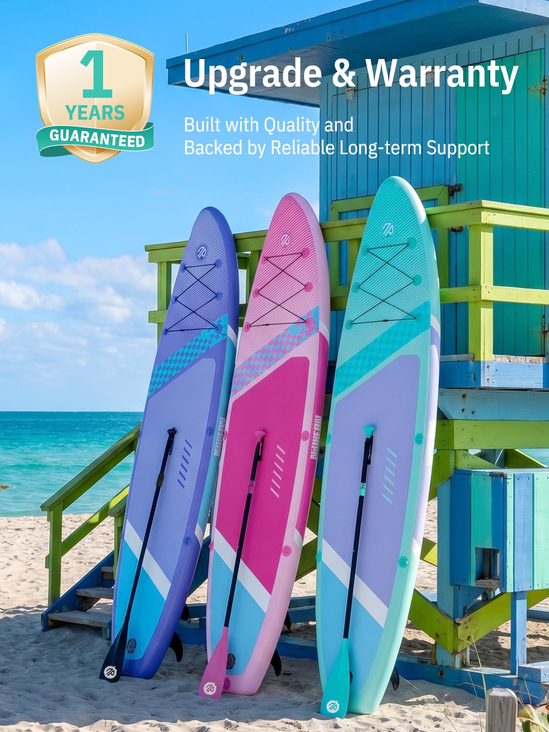 Niphean Inflatable Stand Up Paddle Board with SUP Accessories, Anti-Slip EVA Deck, 10’6’’ Inflatable Paddle Boards for Adults & Youth of All Skill Levels,Pink