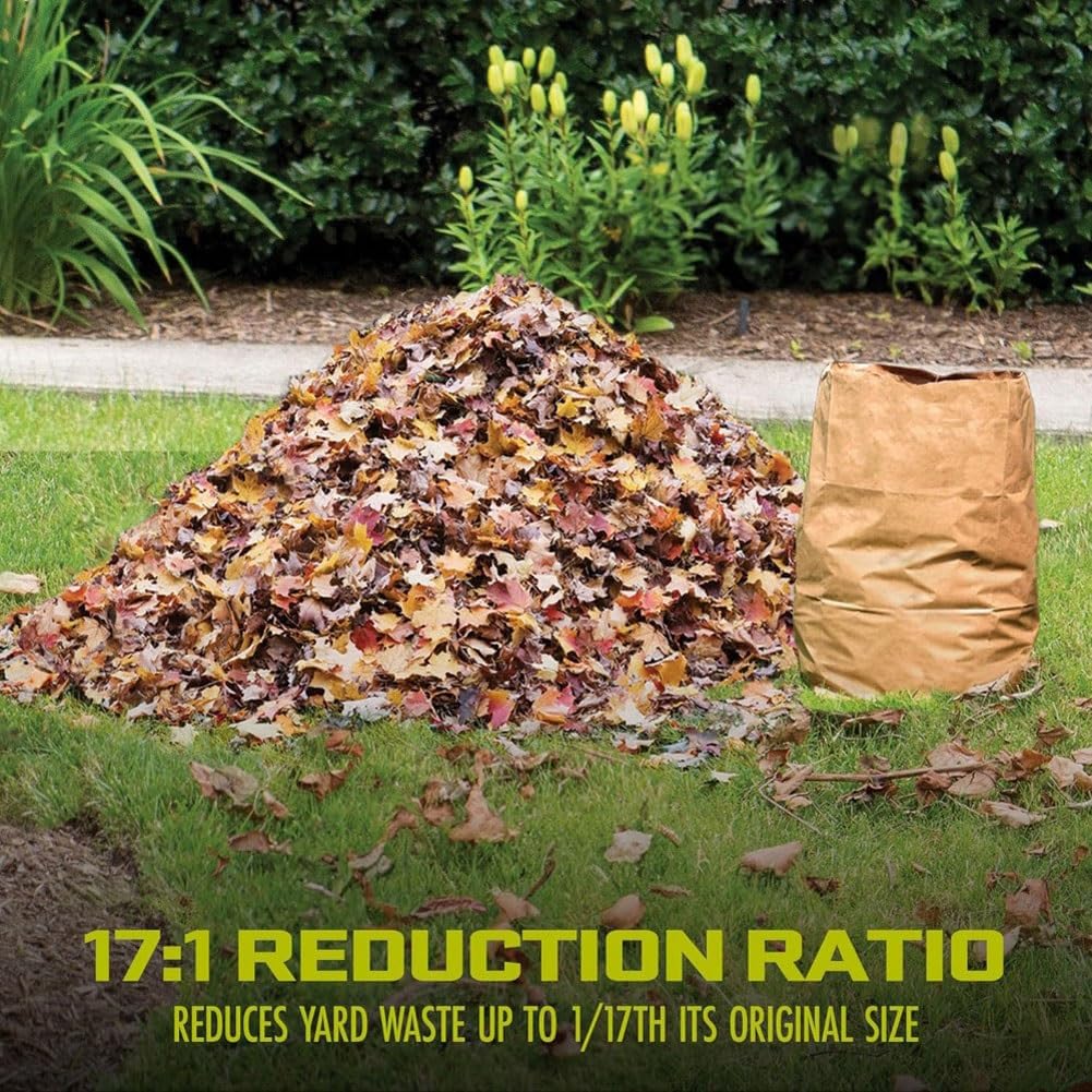 Zocxielr Wood Chipper Garden Shredder, 2500W Electric Leaf Crusher with Wheels and Storage Bag, 8000rpm for Yard Cleanup