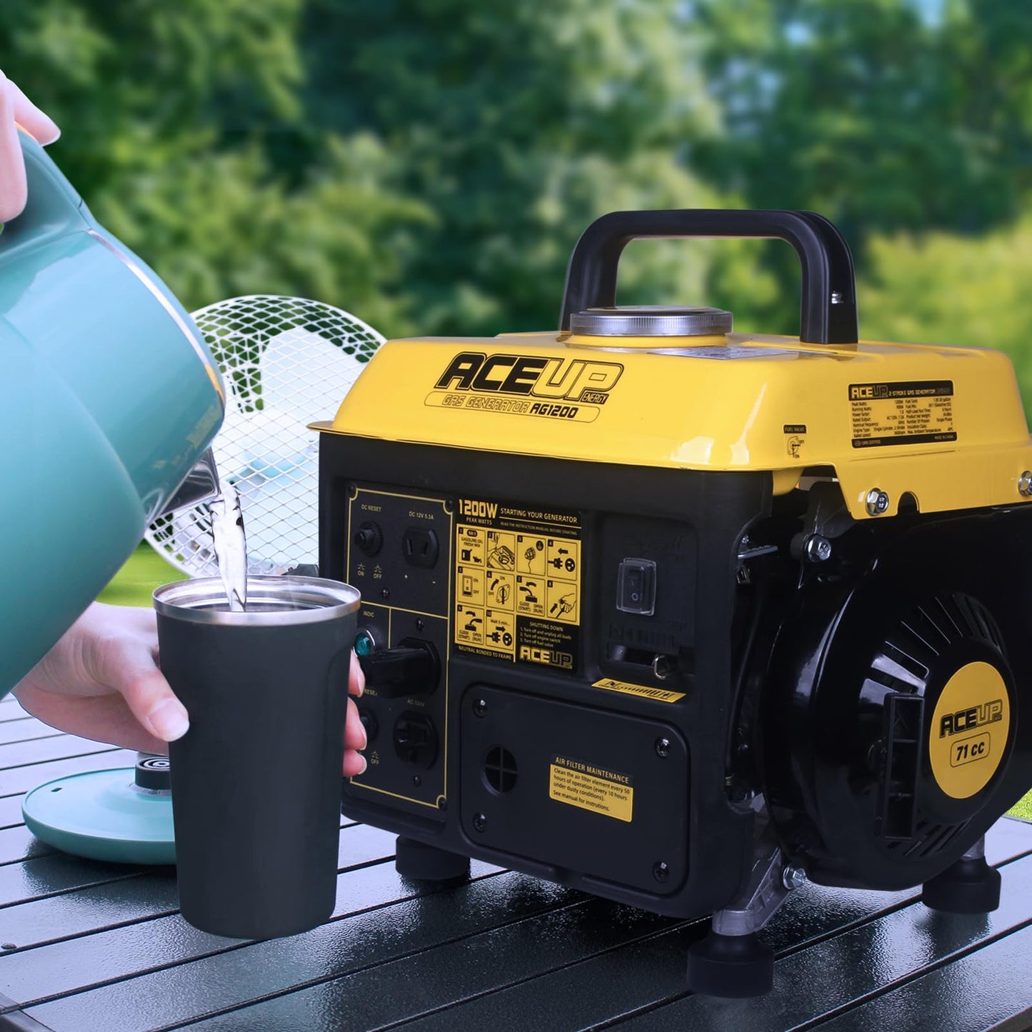 Aceup Energy 1200W Gas Generator, Small Lightweight Generator for Home Use, EPA Compliant ideal for Father's Day