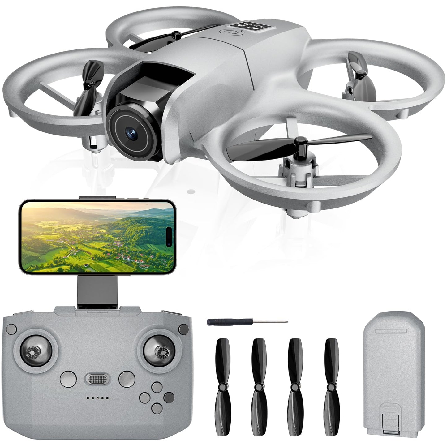 Drone with Camera 1080HD， Features One Key Takeoff/Landing, Altitude Hold, Headless Mode, 3D Flips, Trajectory Flight，3 Speed Modes, Easy to Fly for Beginners