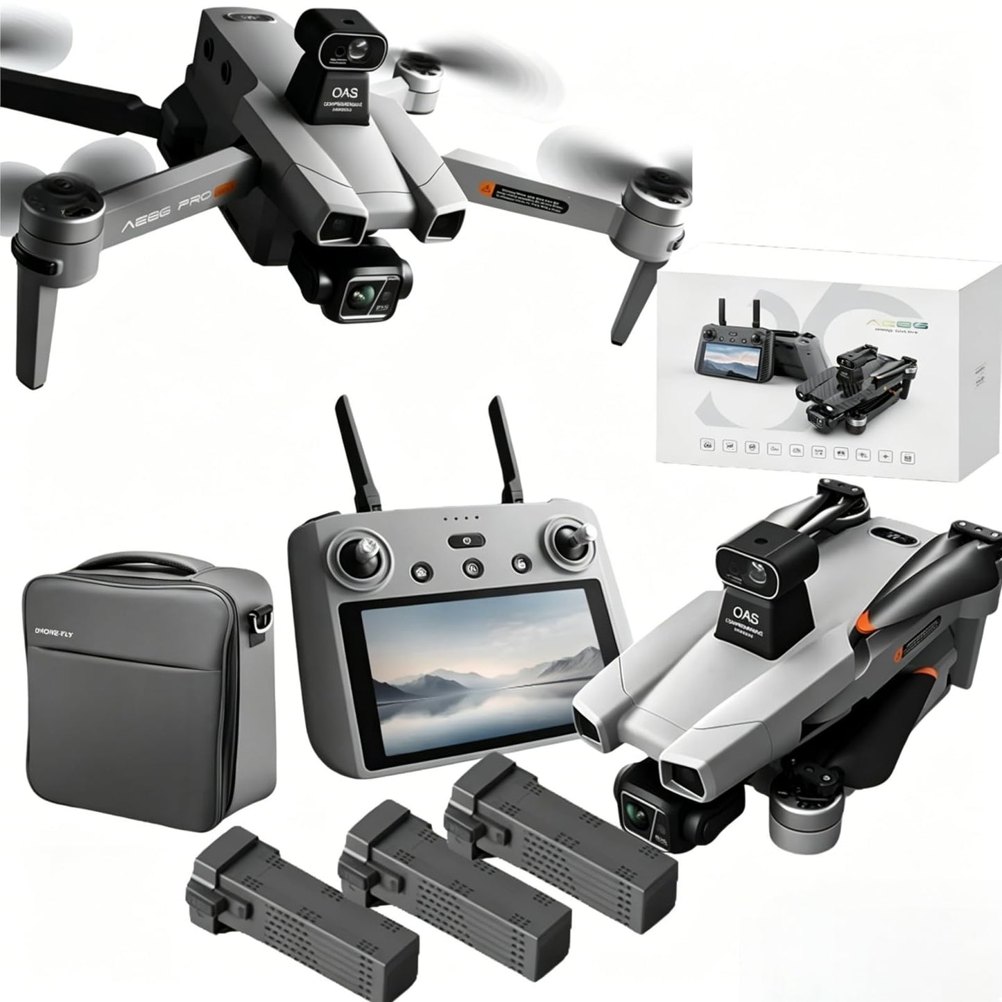 Cyaxzolp AE86ProMax+Drones with Camera for Adults 4K Video,Touch Screen Tablet Remote and 3-Axis Mechanical Gimbal, 5G Digital Transmission, 360° Laser Obstacle Avoidance, GPS Auto Return,Three 8000mAh 45 Mins Long Endurance, 500g Payload, Smart Follow Wa