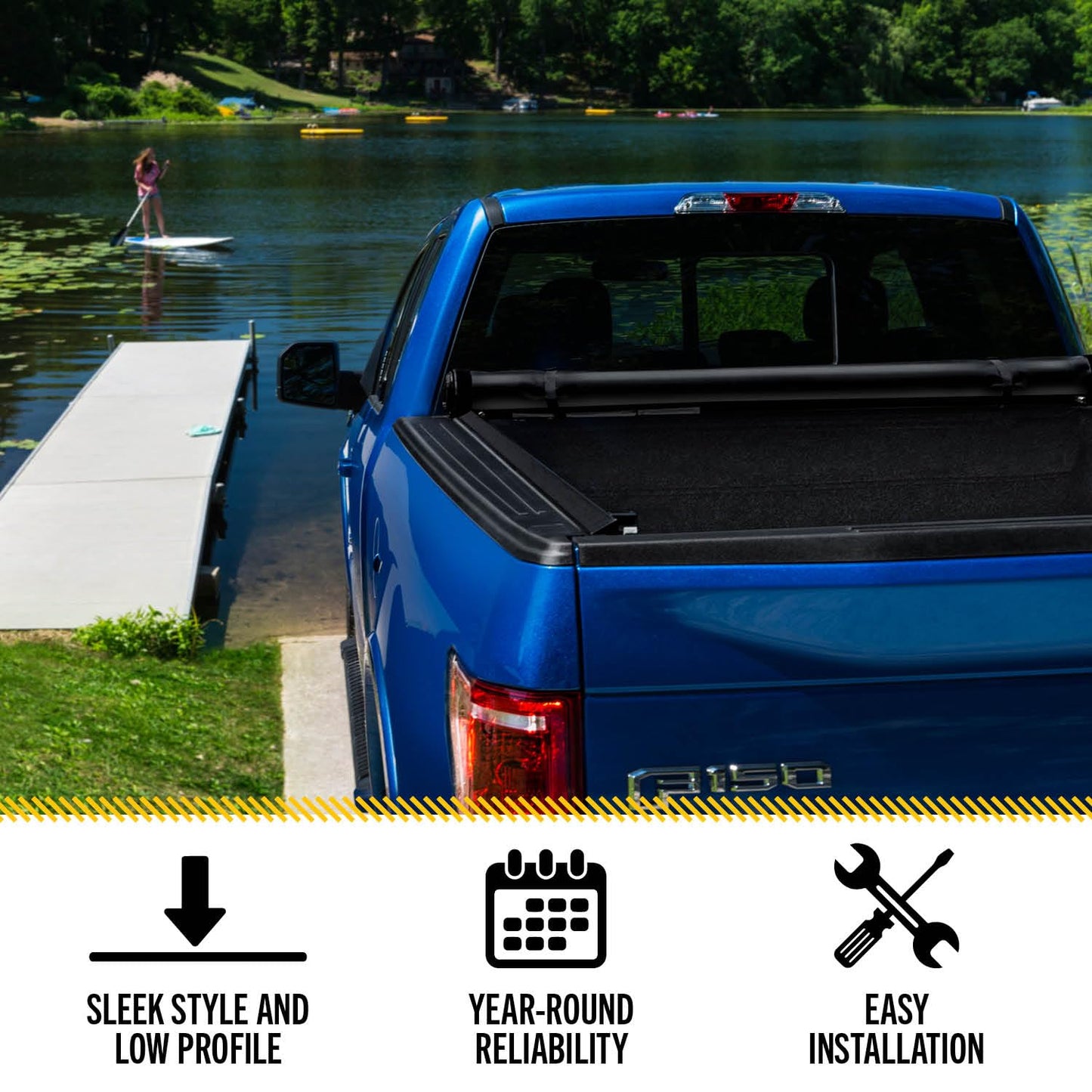 RealTruck TruXedo Lo Pro Soft Roll Up Truck Bed Tonneau Cover | 563801 | Fits 2007 - 2021 Toyota Tundra w/Track System (Excludes Trail Special Edition Storage Boxes) 5' 7" Bed (66.7")