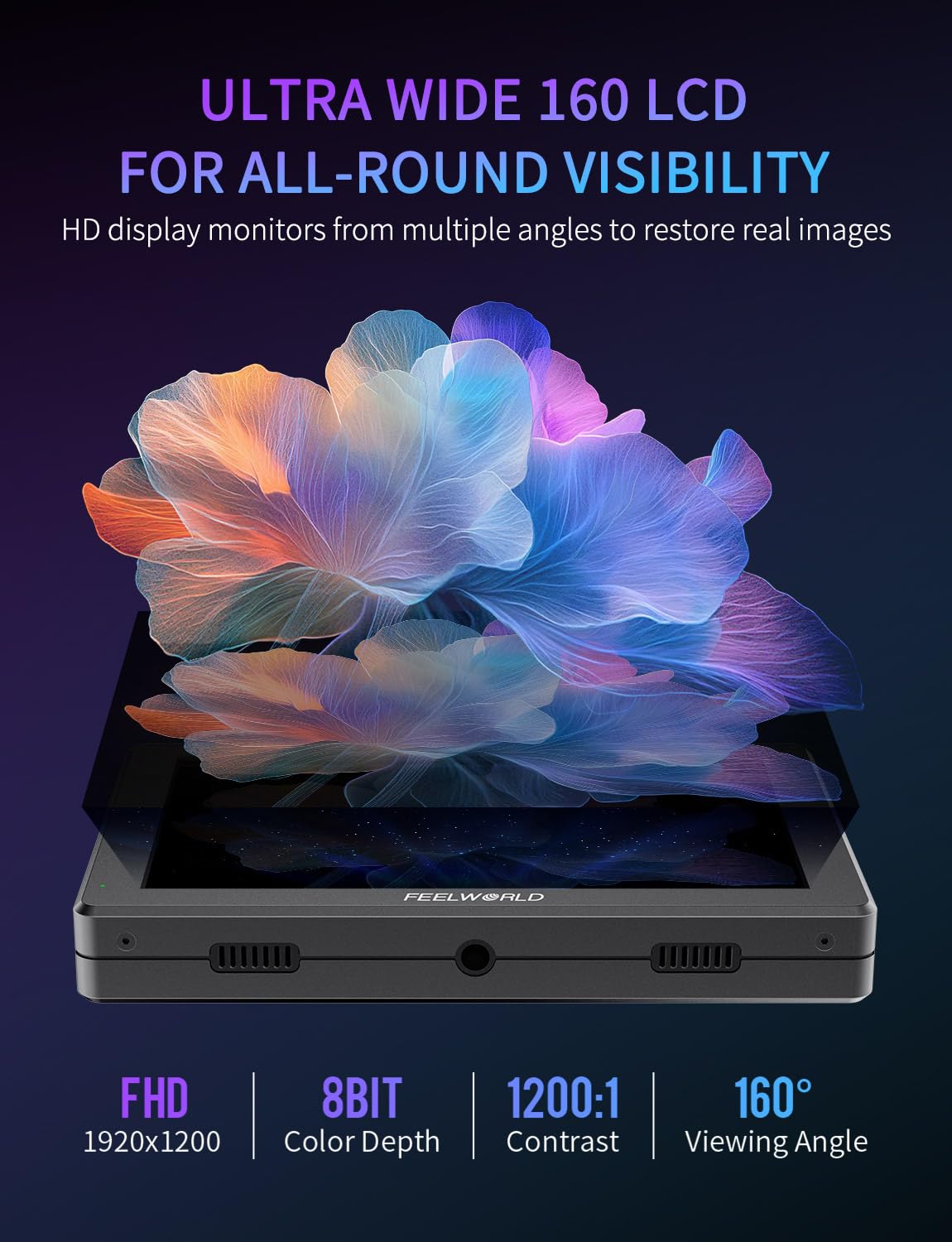 FEELWORLD T7SPRO 3G-SDI 2000Nit Aluminium Camera Field Monitor 7 Inch 1920x1200 IPS DLSR Video Monitor with 4K HDMI in/Out 3D LUTs Waveform 9:16 Marker F750 4400mAh Battery Hot Shoe Mount and Bag