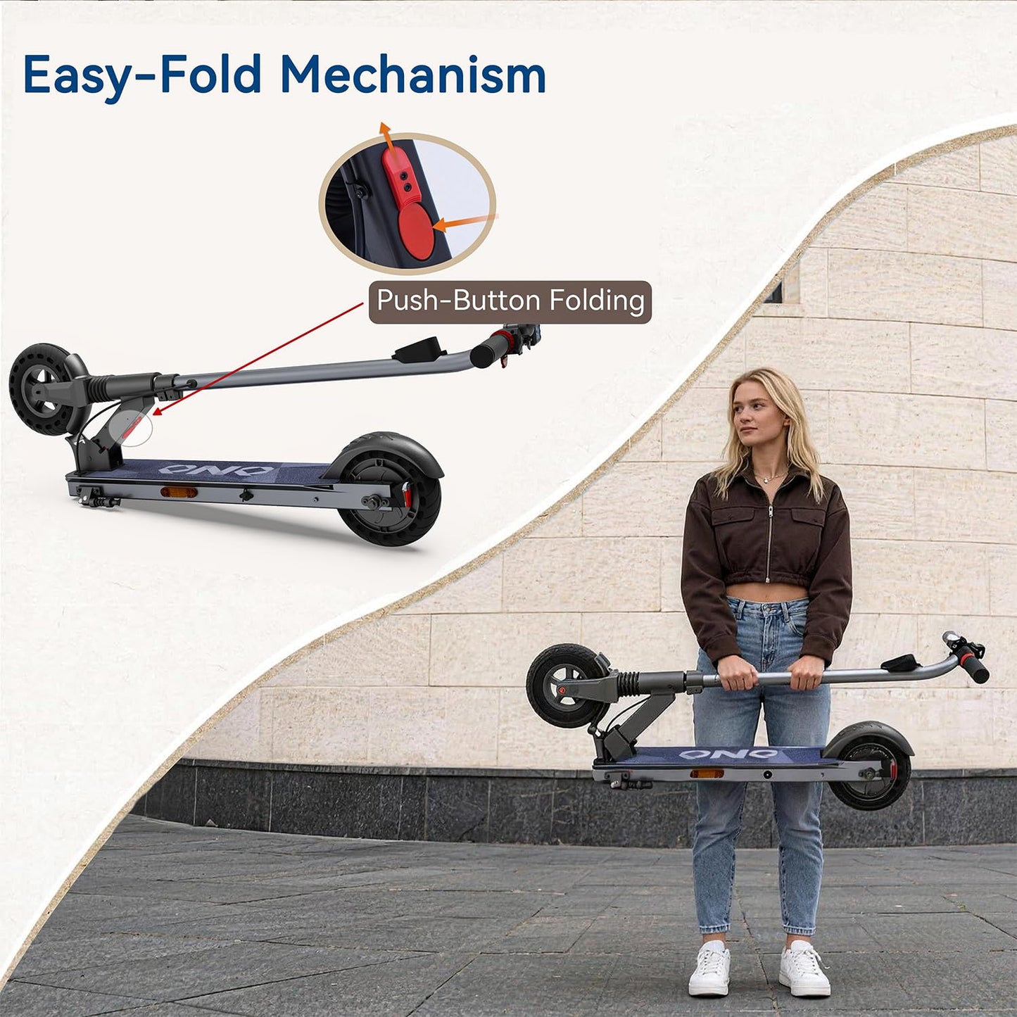 Electric Scooter for Big Kids/Teens - 250W Motor, 15.5 mph Top Speed, Rear Foot Brake, Folding E-Scooter for Riders up to 220 lbs, UL-2272 Certified, Gray