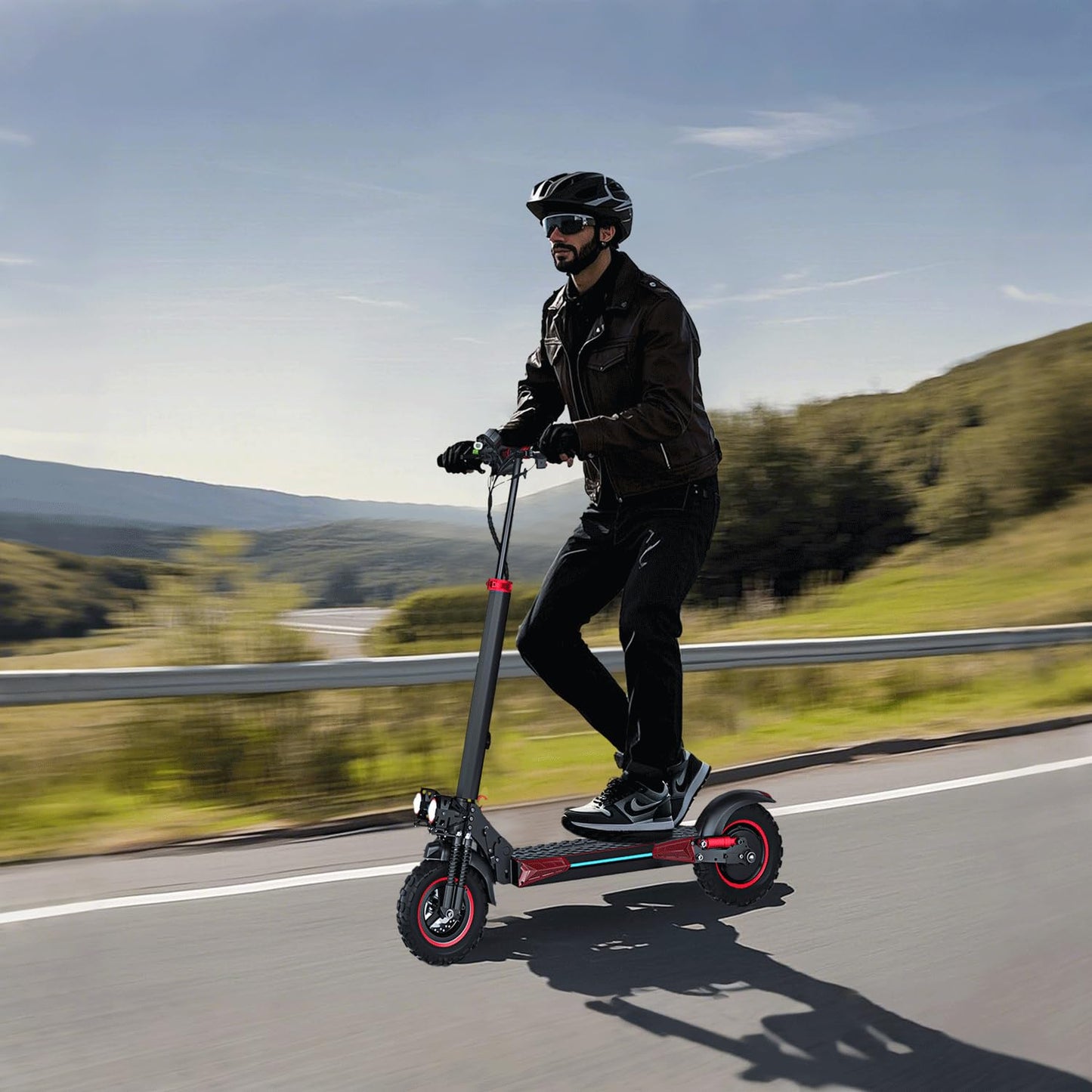 Electric Scooter Adults,1200/1600W Motor, 30/34 MPH Top Speed & 30/40 Miles Range, 48V 18/21AH Big Battery, 10/11" Off-Road Tire Folding E Scooter with Seat, Dual Braking System, Double Suspension