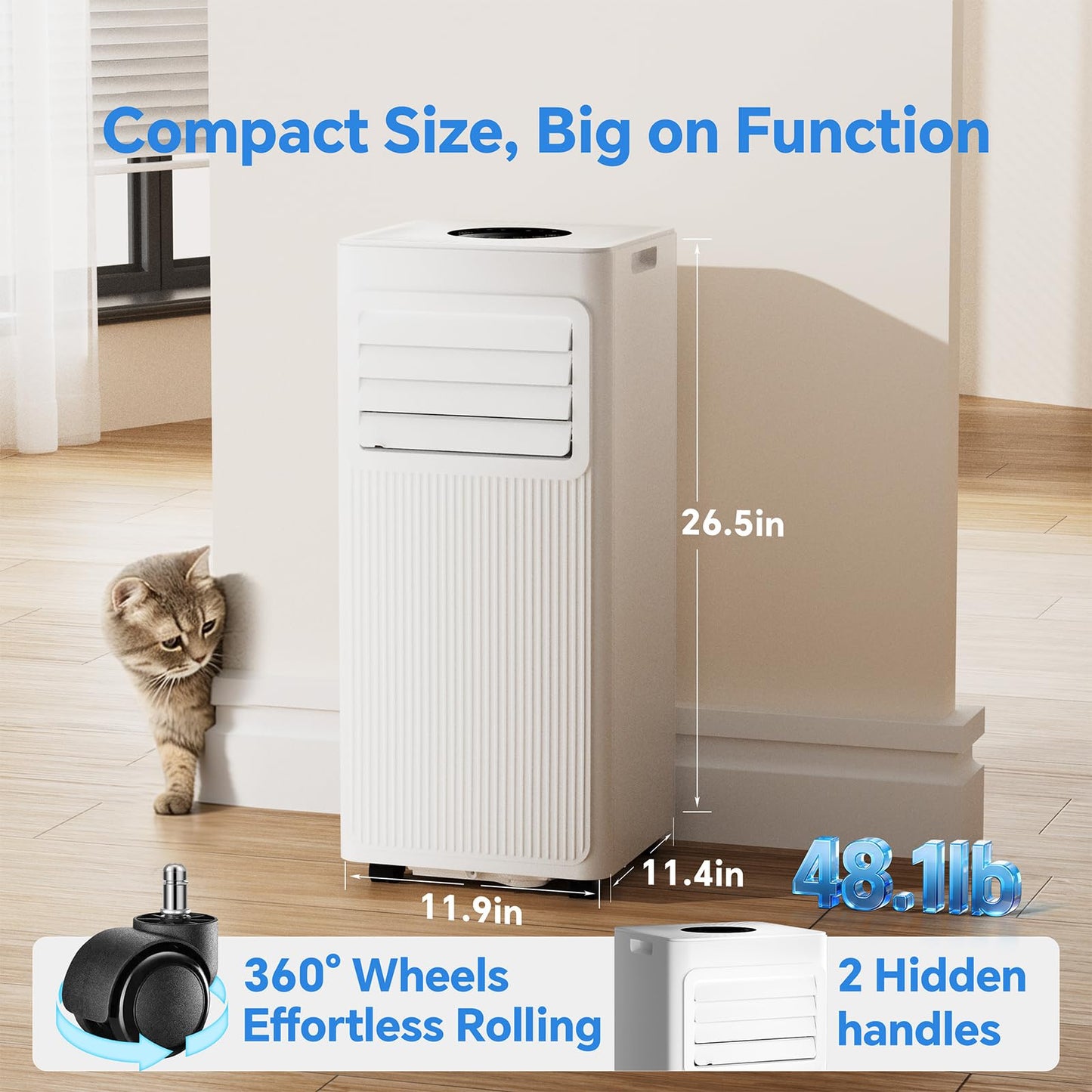 Eastdream 16000 BTU Portable Air Conditioner for Rooms Up to 850 Sq. Ft., Smart WiFi AC Unit with App & Remote, 5-in-1 Cooling, Dehumidifier, Fan, Sleep Mode, 24H Timer, Window Kit Included