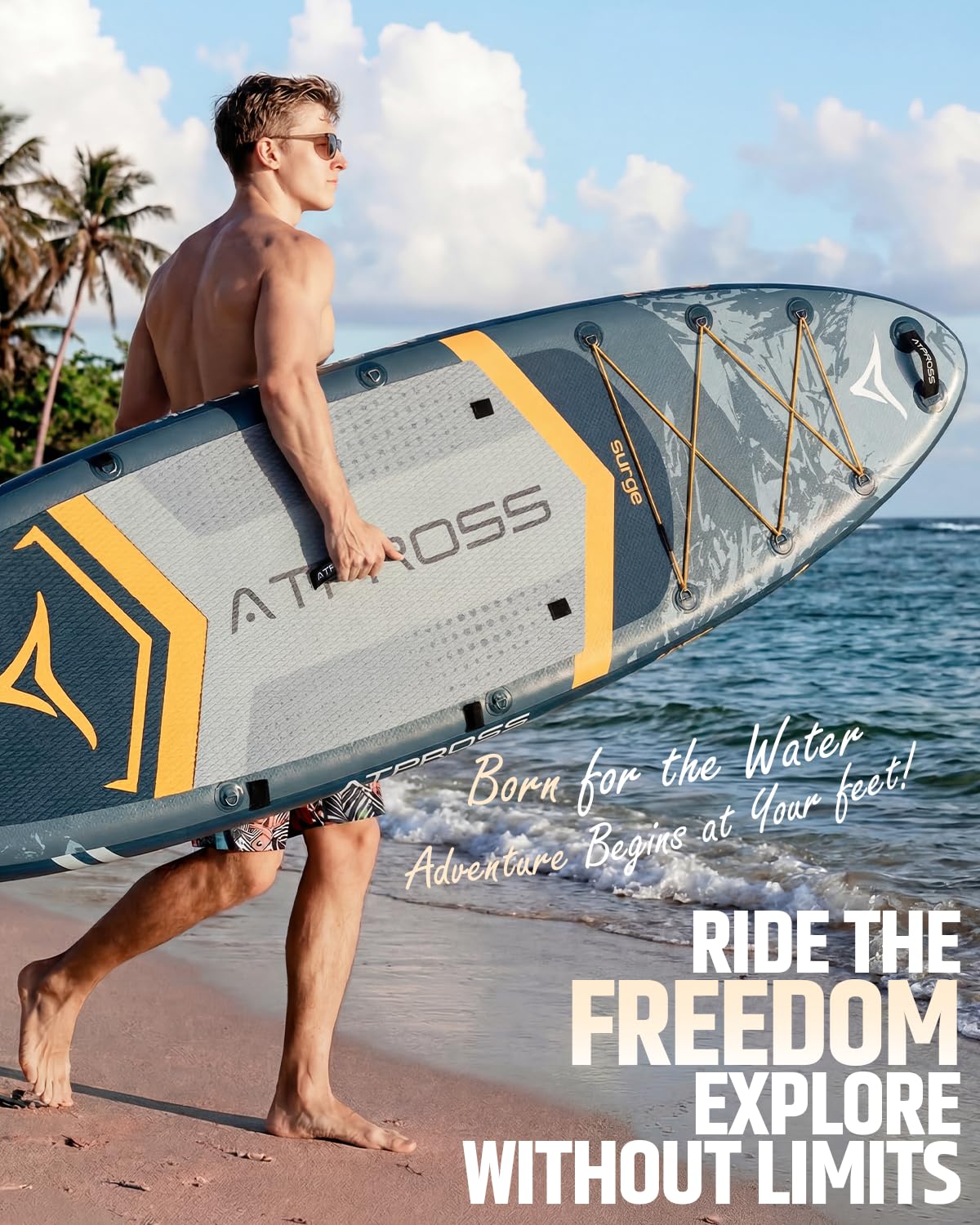 12'x36 Inflatable Paddle Board, 500lbs Extra Wide Stand Up Paddleboard for Adults with Blow Up Kayak Non-Slip Stable Deck Boat, Premium SUP Accessories Kit & Backpack, Tailored 5 Fins