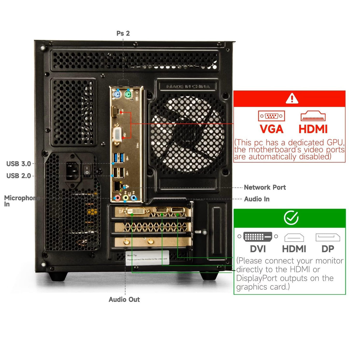 suevery Prebuilt Gaming PC, Black, Ryzen5 6Cores 3.6G-4.1G, DDR4 3200MHz 16G RAM, NVMe 512G SSD, Radeon RX560 4G, WIFI6 Desktop Computers Business Home