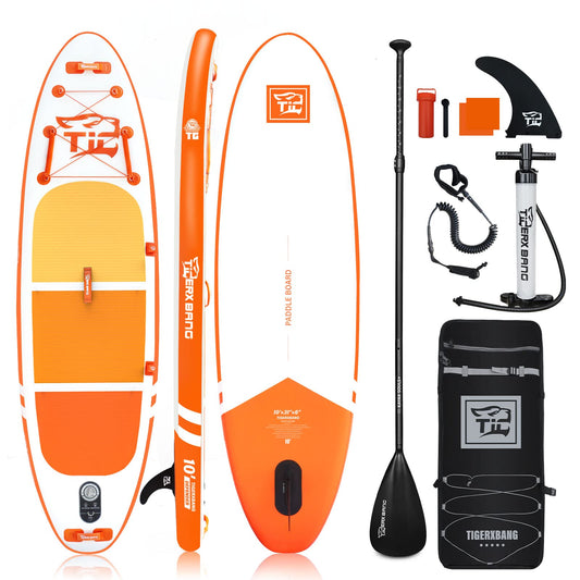 TIGERXBANG Inflatable Stand Up Paddle Boards with Premium SUP Board Accessories, Allround Paddle Boards for Adults/Youth,Defender Collection Orange