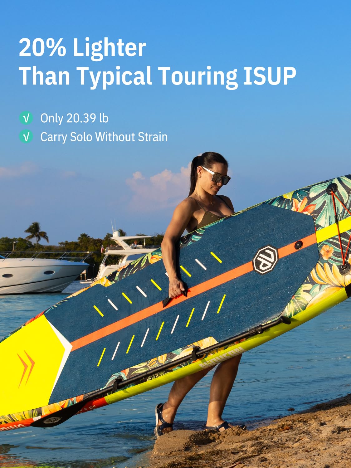 Niphean 12'6" Paddle Board, 550LB Capacity Touring Inflatable Paddle Board with Complete SUP Accessories& Kick Pad, Stable Stand up Paddle Board for Adults & Youth Racing Surfing (Beginner Friendly)
