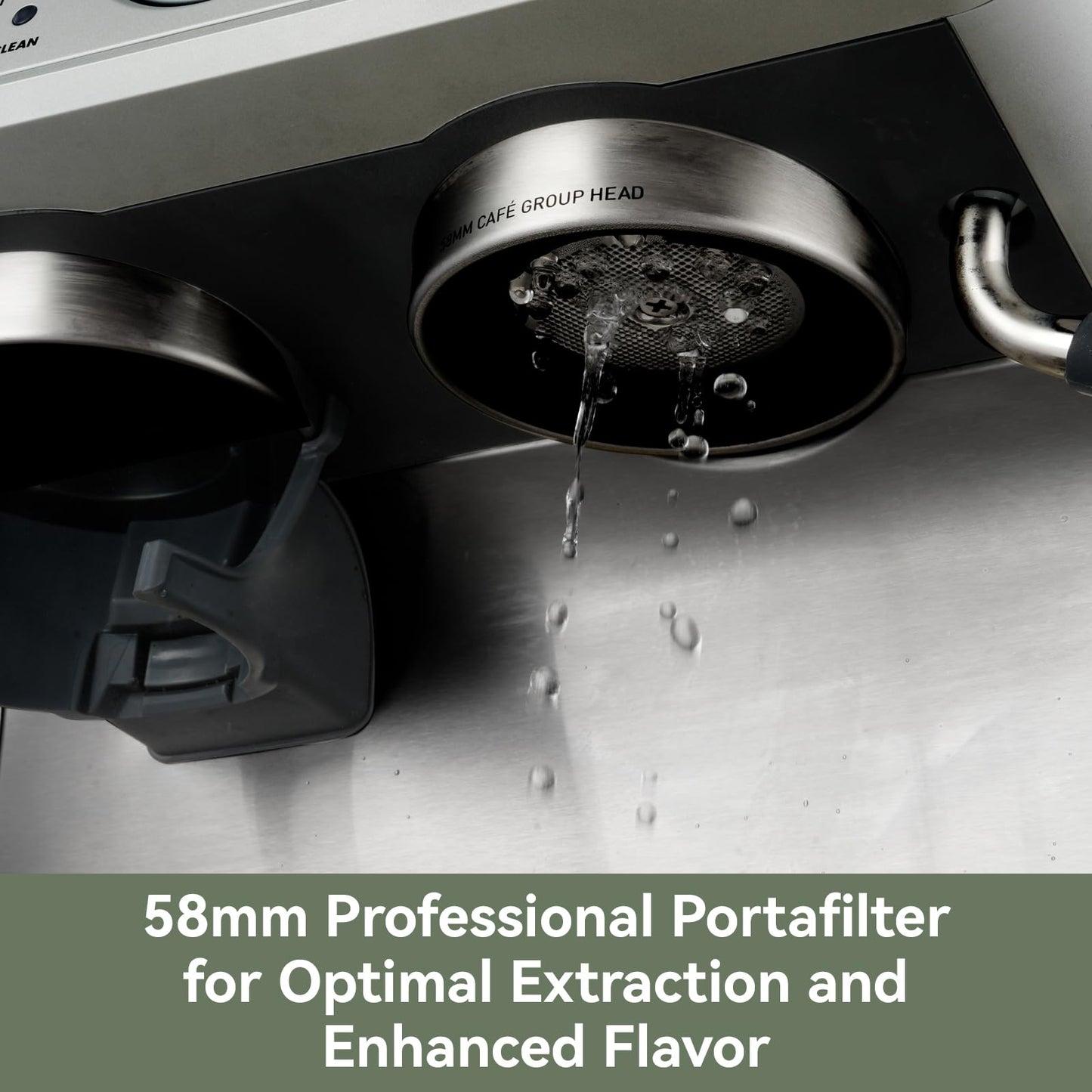 Gevi Dual Boiler Espresso Machine, Built-in Coffee Grinder, 58mm Commercial Portafilter, Professional Steam Wand, 31 Grind Levels, Stainless Steel Silver Home Barista Coffee Maker