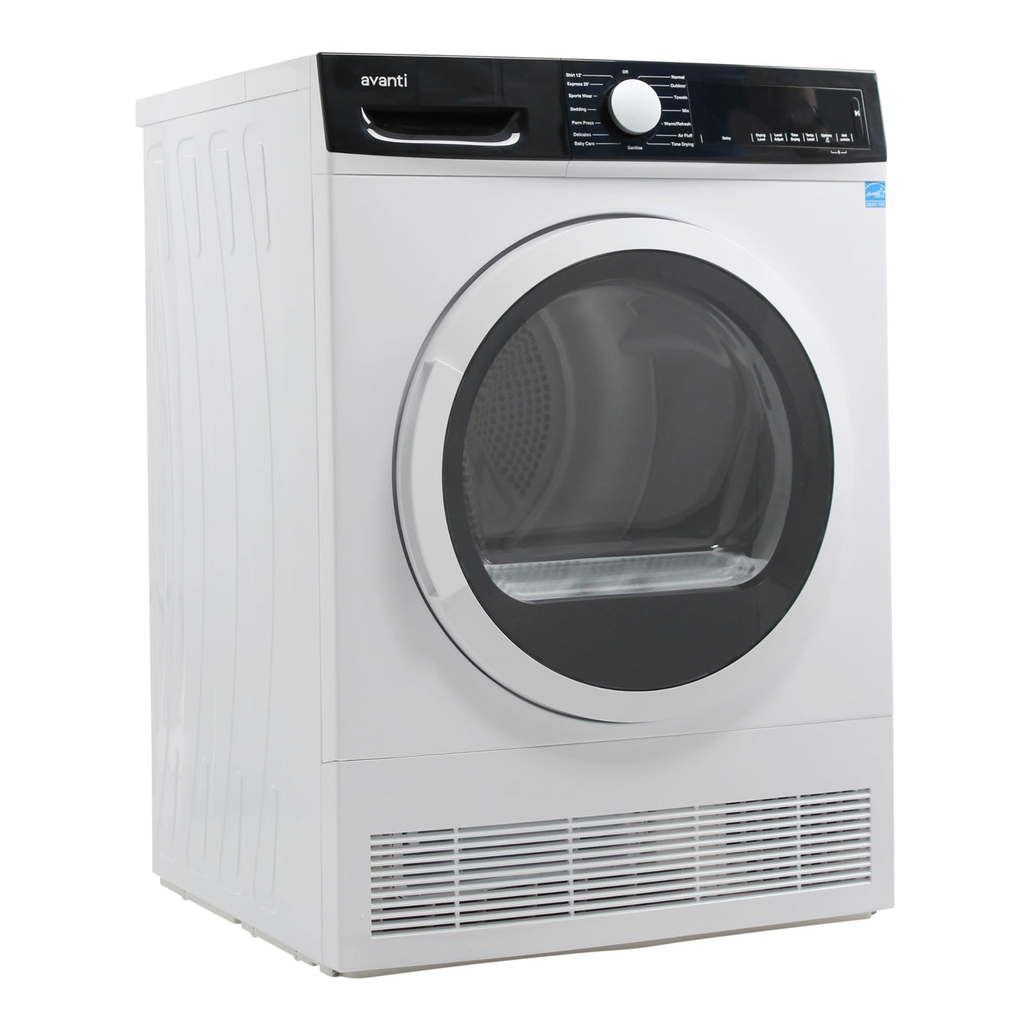 Avanti Front Load Clothes Dryer Compact 4.0 Cu. Ft. Capacity, ENERGY STAR Certified with Digital Controls, 15 Drying Cycles, Anti-Wrinkle, in White