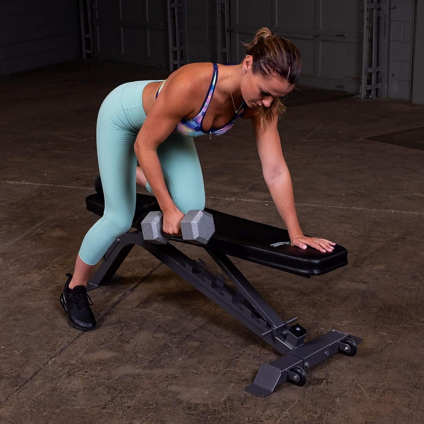Body-Solid Powerline (PFI150) Adjustable Bench - Durable Home Gym Weight Bench with Incline/Decline Settings, Compatible with Power Racks (Midnight Black)