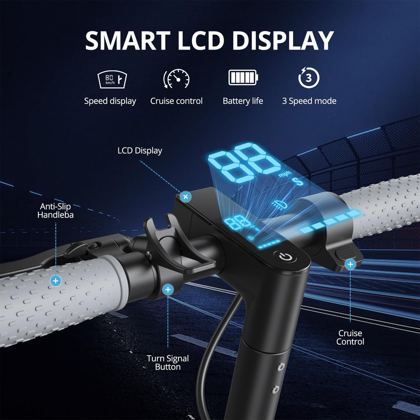 Roinside Scooter for Adults- 8.5" Solid Tires/350W Motor, 19 MPH Digital Display, Up to 21 Miles Long-Range Commuting Folding E-Scooter for Adults with Dual Braking System, App Control