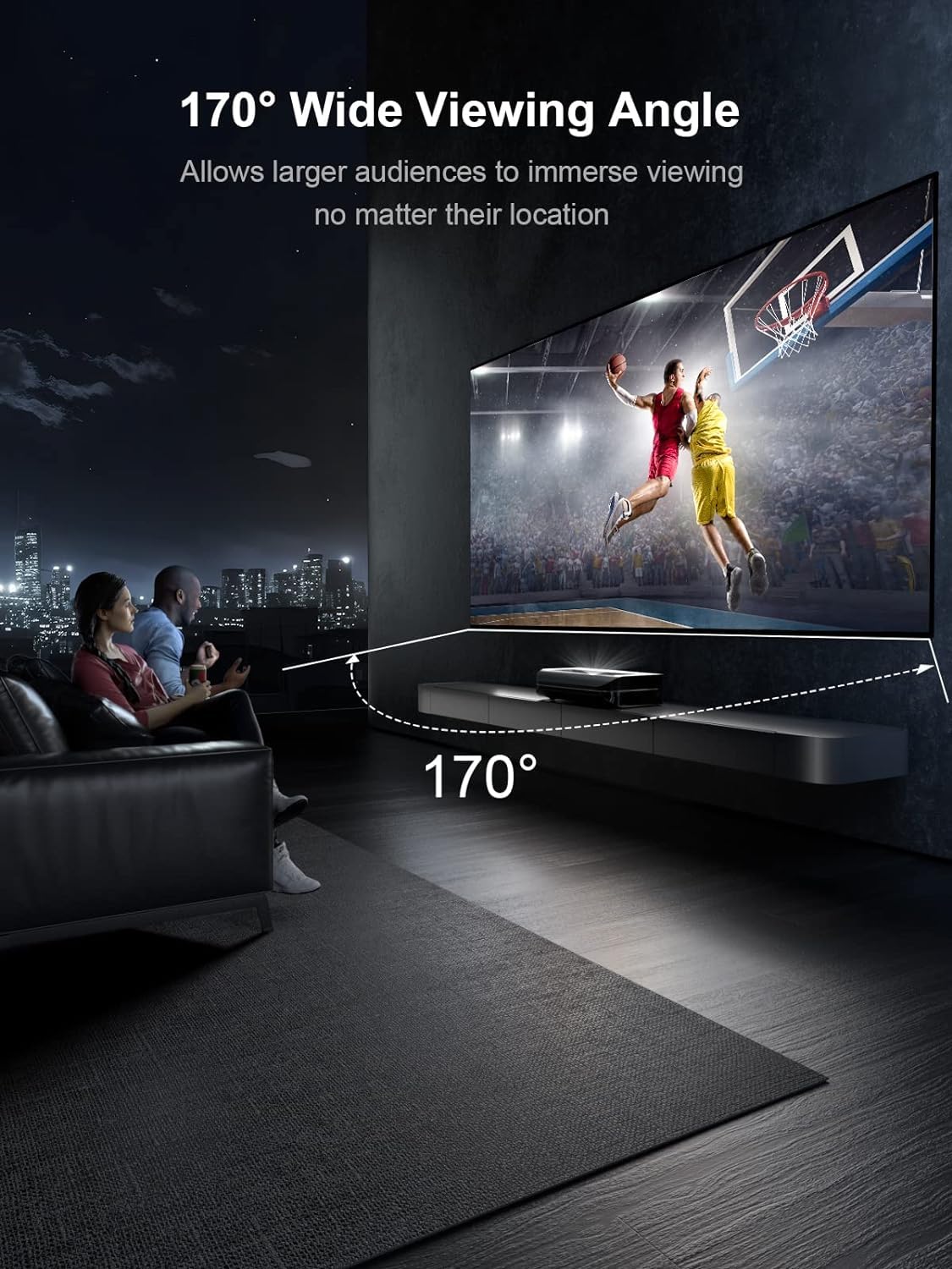 AWOL VISION 200-inch Projector Screen Fixed Frame, 1.3 dB Peak Gain, The Perfect Combo with LTV-2500, 80% Picture Quality Improved, 4K / 8K Ultra HD, Active 3D Wall Mount Projector Screen, MW-200