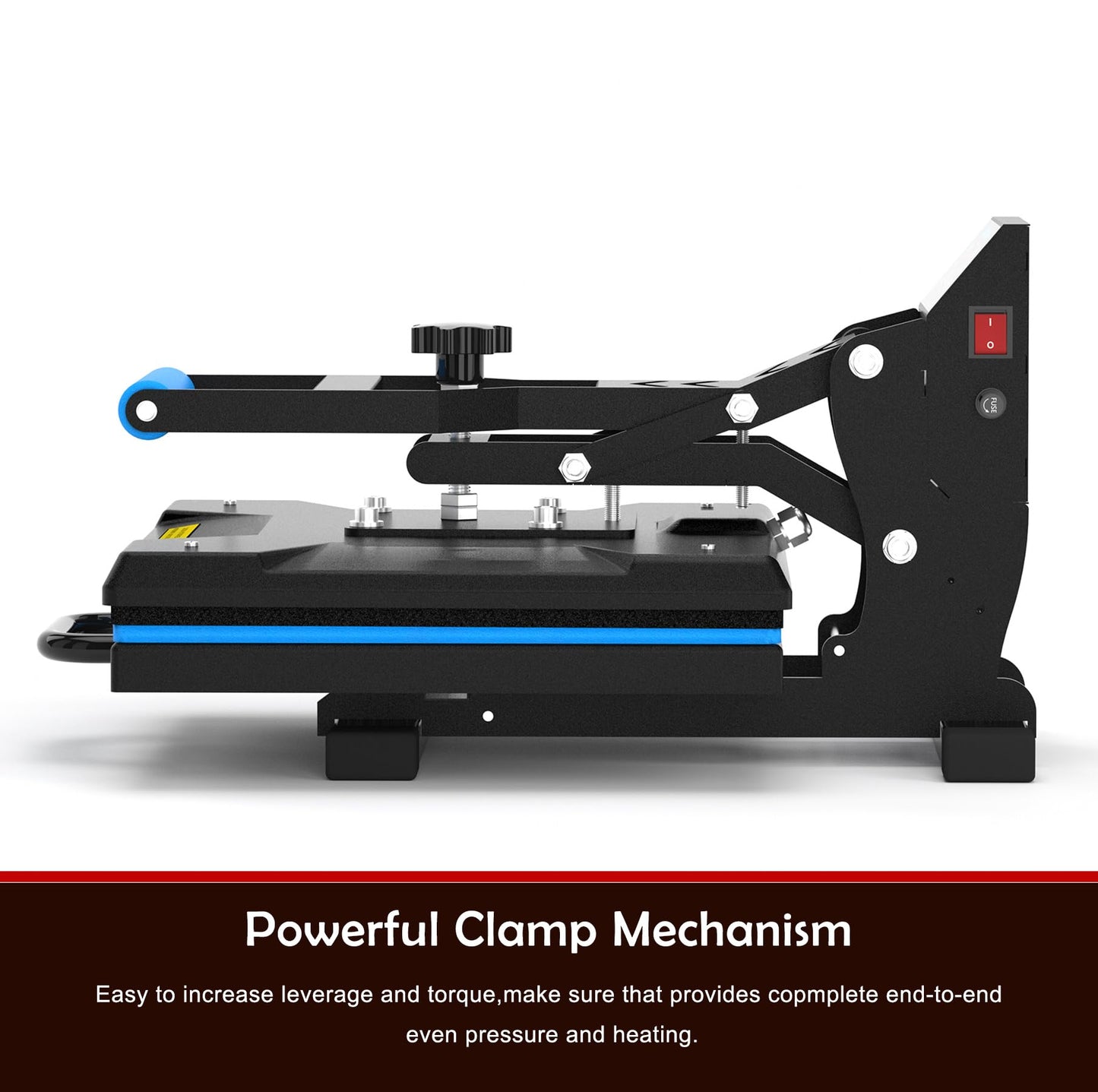 Delclynee 15" x 15" High Pressure Heat Press Machine for T Shirts, Industrial-Quality Digital Sublimation Printer for Heat Transfer Vinyl