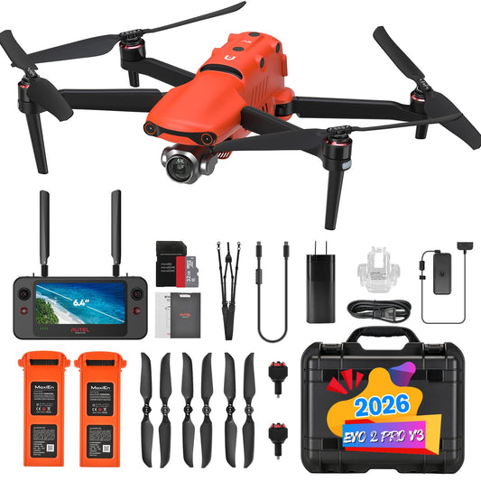 Autel Robotics EVO 2 PRO V3, 1" CMOS &12-Bit Image 6K HDR Video, Moonlight Algorithm 2.0 (ISO 44000), EVO II Pro V3 Rugged Bundle, 40 Minutes, 15KM Transmission, 360° Obstacle, SkyLink 2.0
