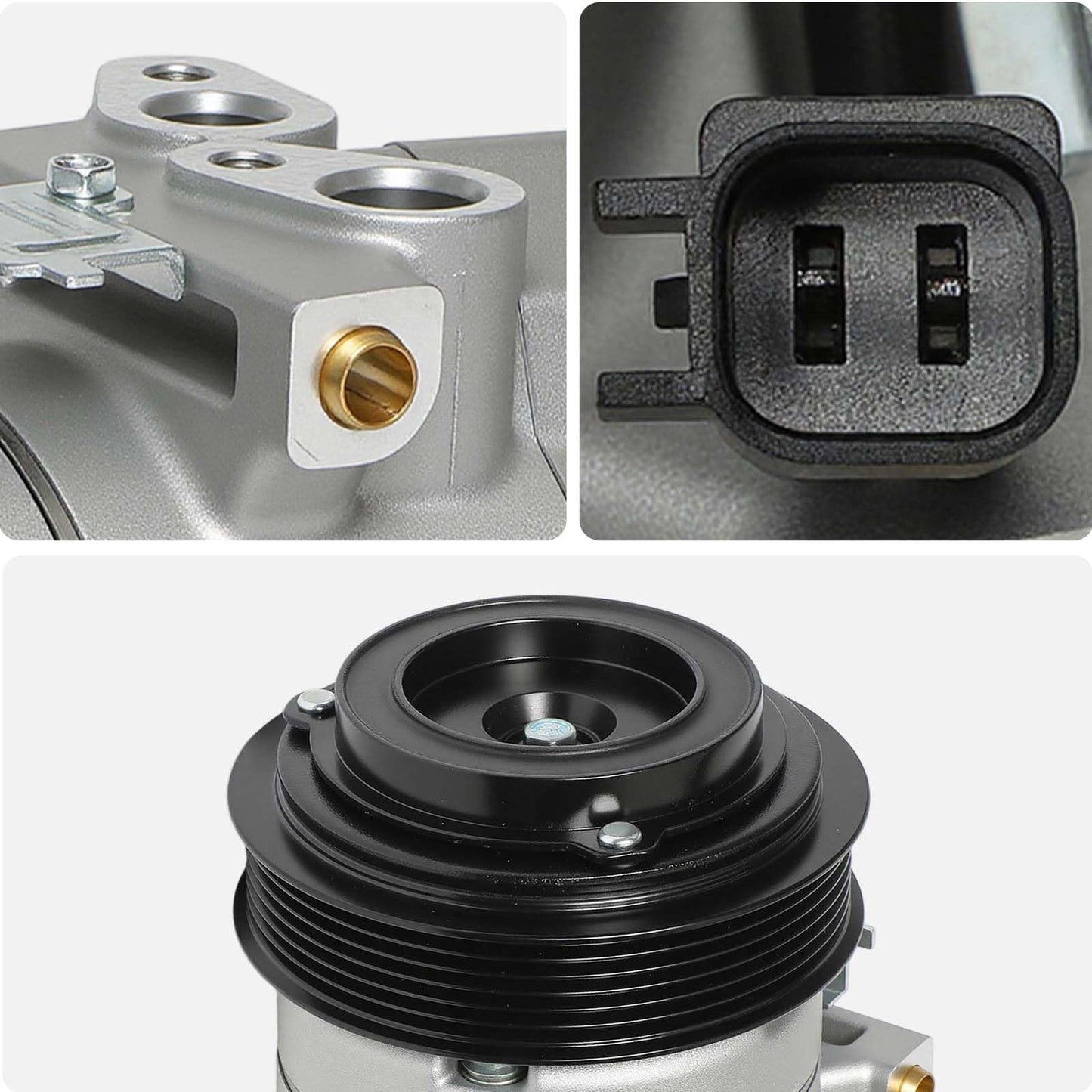 AISIN AFTERMARKET ACCFD-00640 Air Conditioner AC Compressor - Compatible with Ford F-250 F-350 F-450 F-550 Super Duty 2011-2016, E-350 E-450 Super Duty 2021-2022 - with 6-Pulley Groove & Clutch