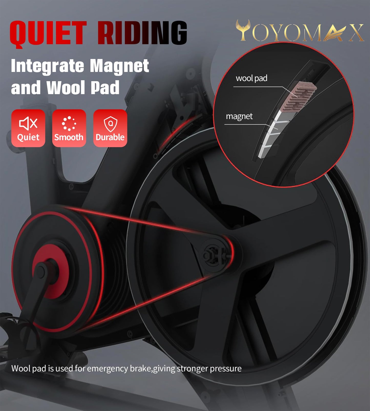 yoyomax Exercise Bike, Indoor Cycling Bike/Magnetic Stationary Bike - Fitness Stationary Bicycle Machine with Comfortable Seat Cushion & Digital Display with Pulse