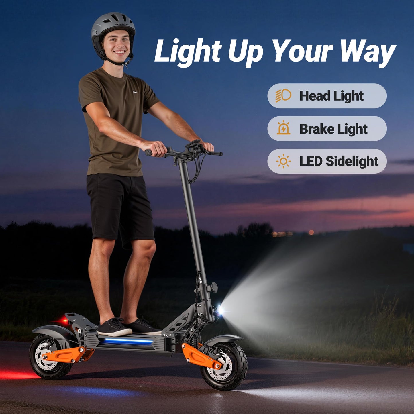 VOLPAM Electric Scooter with Dual Suspension, 19/22MPH, 500W/800W/350W Motor, 60/40/31/23/16Miles Long Range, Dual Braking, Max Load 264 lbs