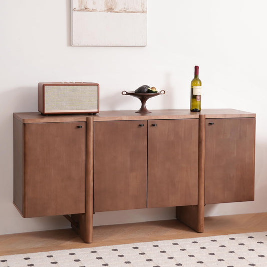Christopher Knight Home Austen Retro Minimalist Wooden Storage Sideboard, Living Room Cupboard with Shelves, Dining Room/Kitchen Buffet Cabinet, Entryway Display Table, Home Office Credenza, Espresso
