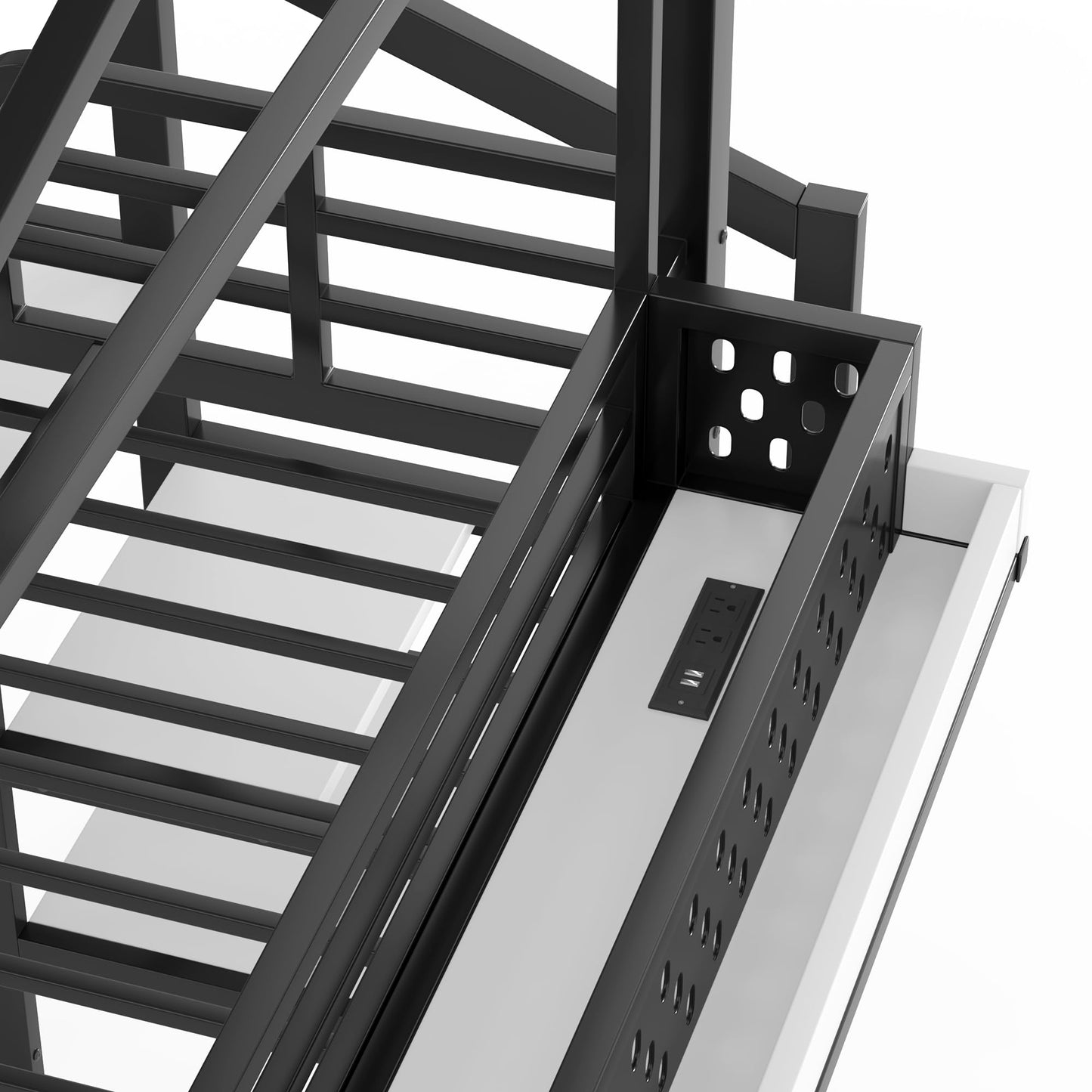 Twin Size Loft Bed with Storage Stairs, Shelves, Bedside Shelf and Wardrobe, Twin Loft Bed with Slide, Charging Station(USB Port, Outlets) and LED Light, House Loft Beds Frame for Girls, Boys, Black