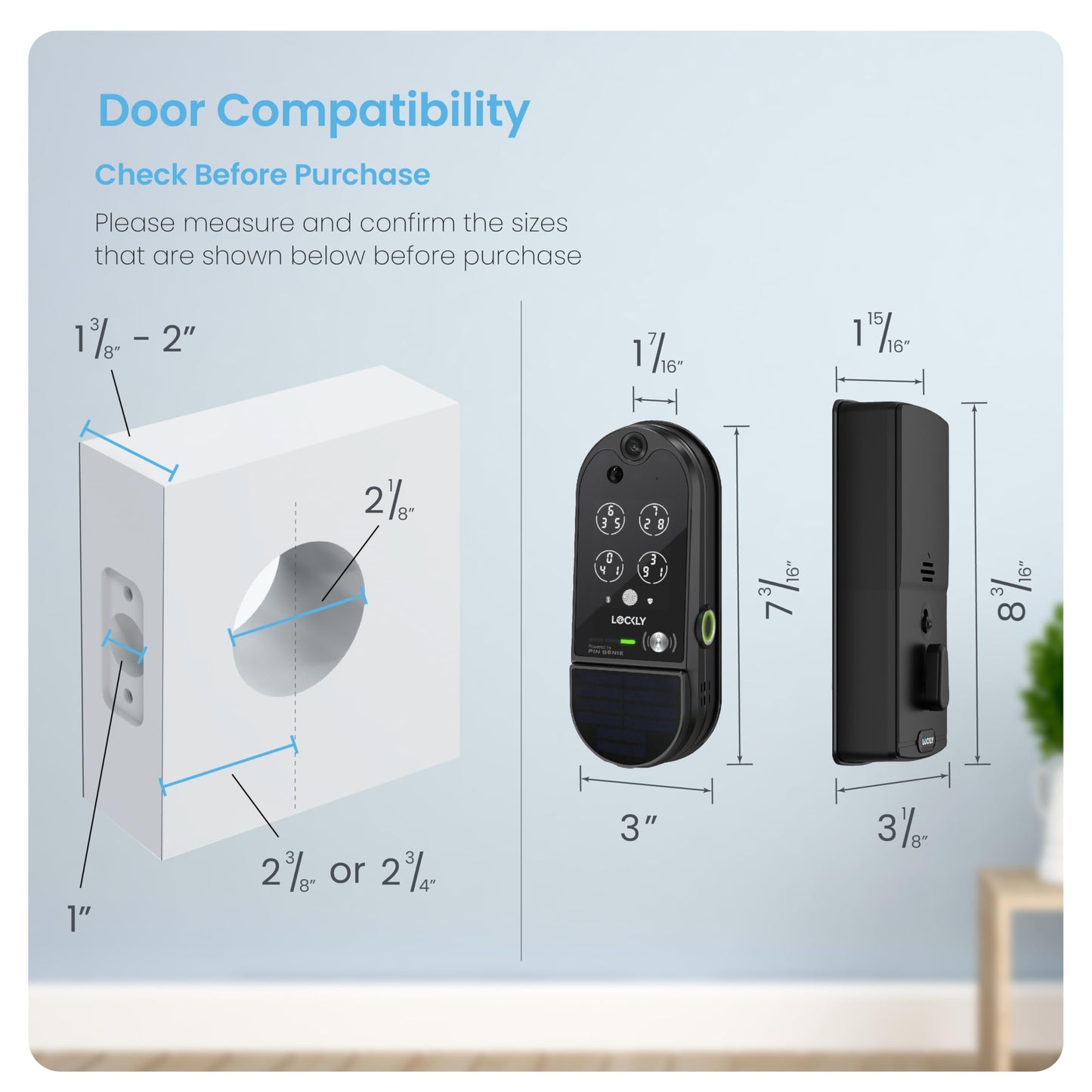 Lockly Vision Elite Video Smart Lock with Camera, Smart Wi-Fi Deadbolt for Front Door, PIN Genie® Keypad, Fingerprint Door Lock, Motion Sensor, App Remote Control, 2-Way Audio Doorbell, No Monthly Fee
