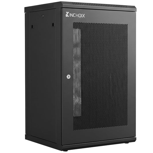 15U Server Cabinet Network Rack Enclosure Cabinet Enclosure for Computer Data Networking Electronic Equipment, Removable Side Panels, Lockable Door, 30in Depth for 19” IT Equipment, A/V Devices