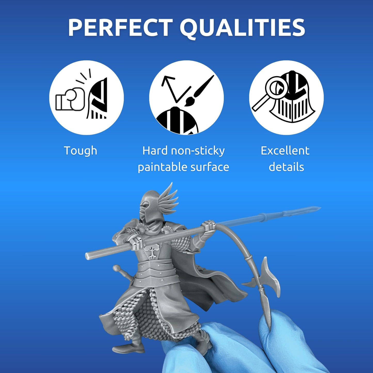 AmeraLabs TGM-7 3D Printer Resin for Tabletop Miniatures – Tough, High Resolution, Low Odor, Fast Curing 3D Printing Liquid for 4K/8K/12K LCD/DLP/SLA UV Resin 3D Printers (Grey, 5kg)