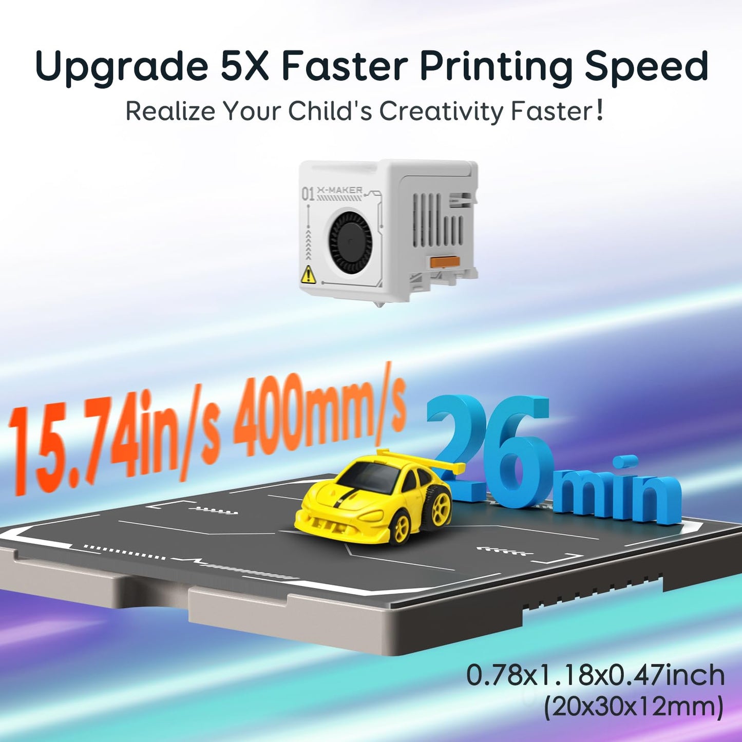 AOSEED 3D Printer for Kids & Beginners, AI-Powered Toy Maker with Leveling-Free Design, 400mm/s Speed, 17+ Design Modules, 8 PLA Filaments, Enclosed Mini 3D Printer for Home & School, X-Maker AI+